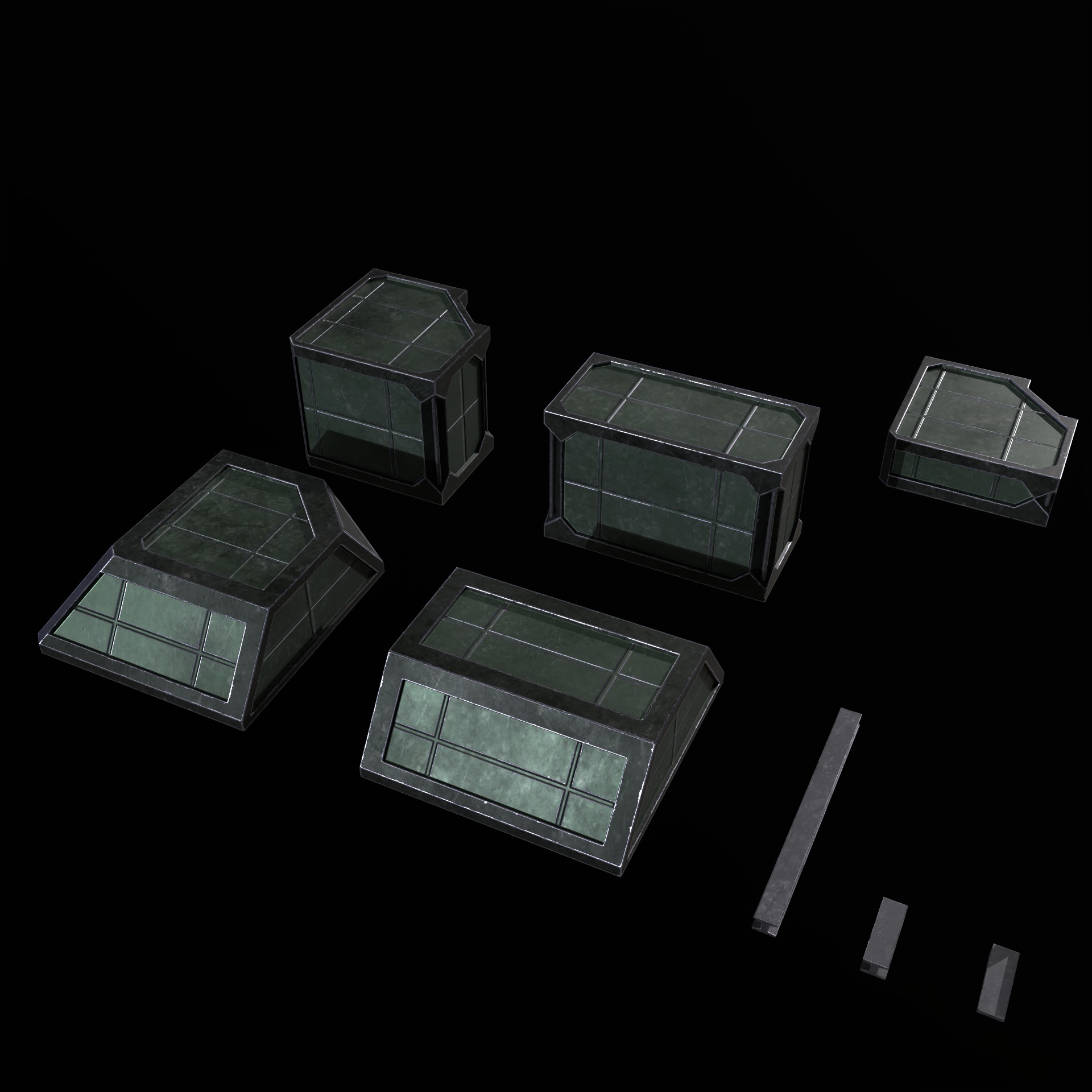 Modular Kit Outpost Walls PBR Low-poly 3D model_21