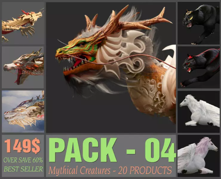 Pack-04-Mythical Creatures 3D model_0