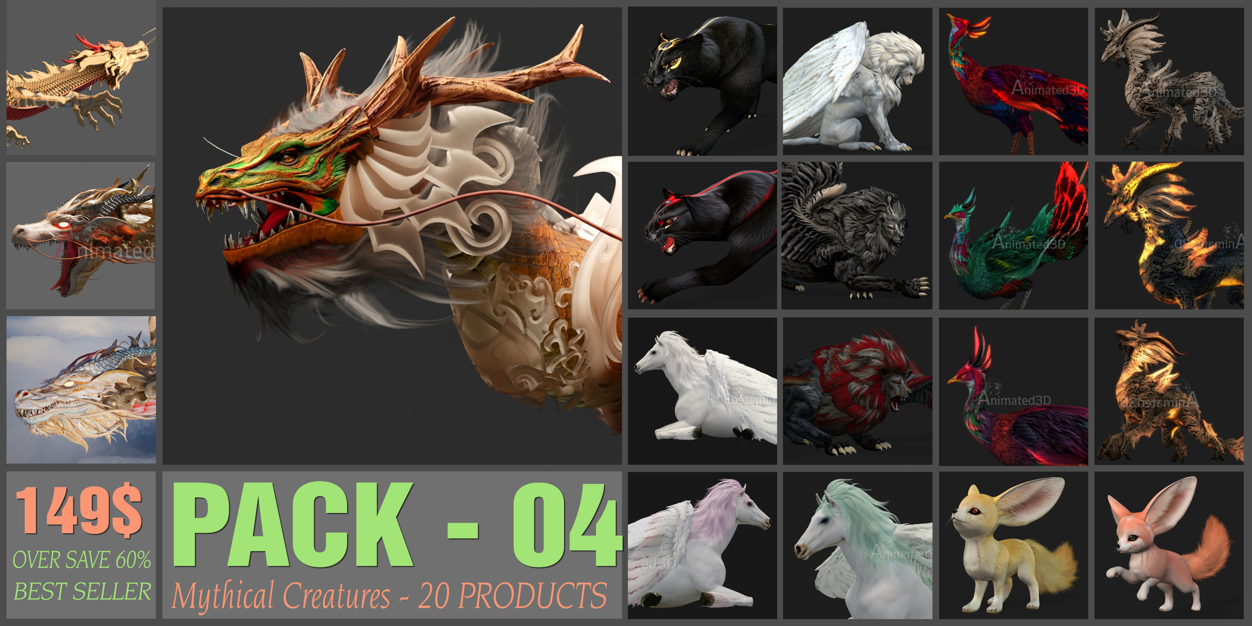 Pack-04-Mythical Creatures 3D model_1