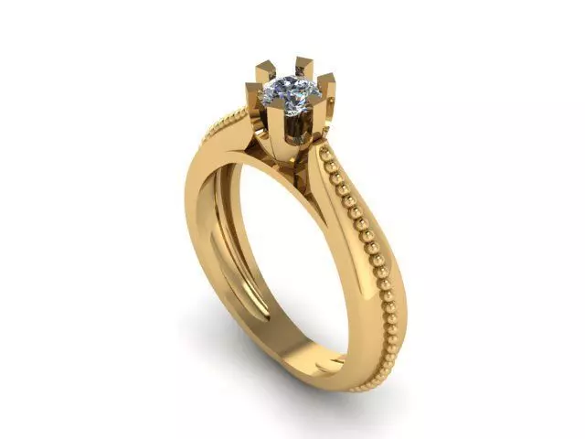 solitair ring for daimonds 3D print model