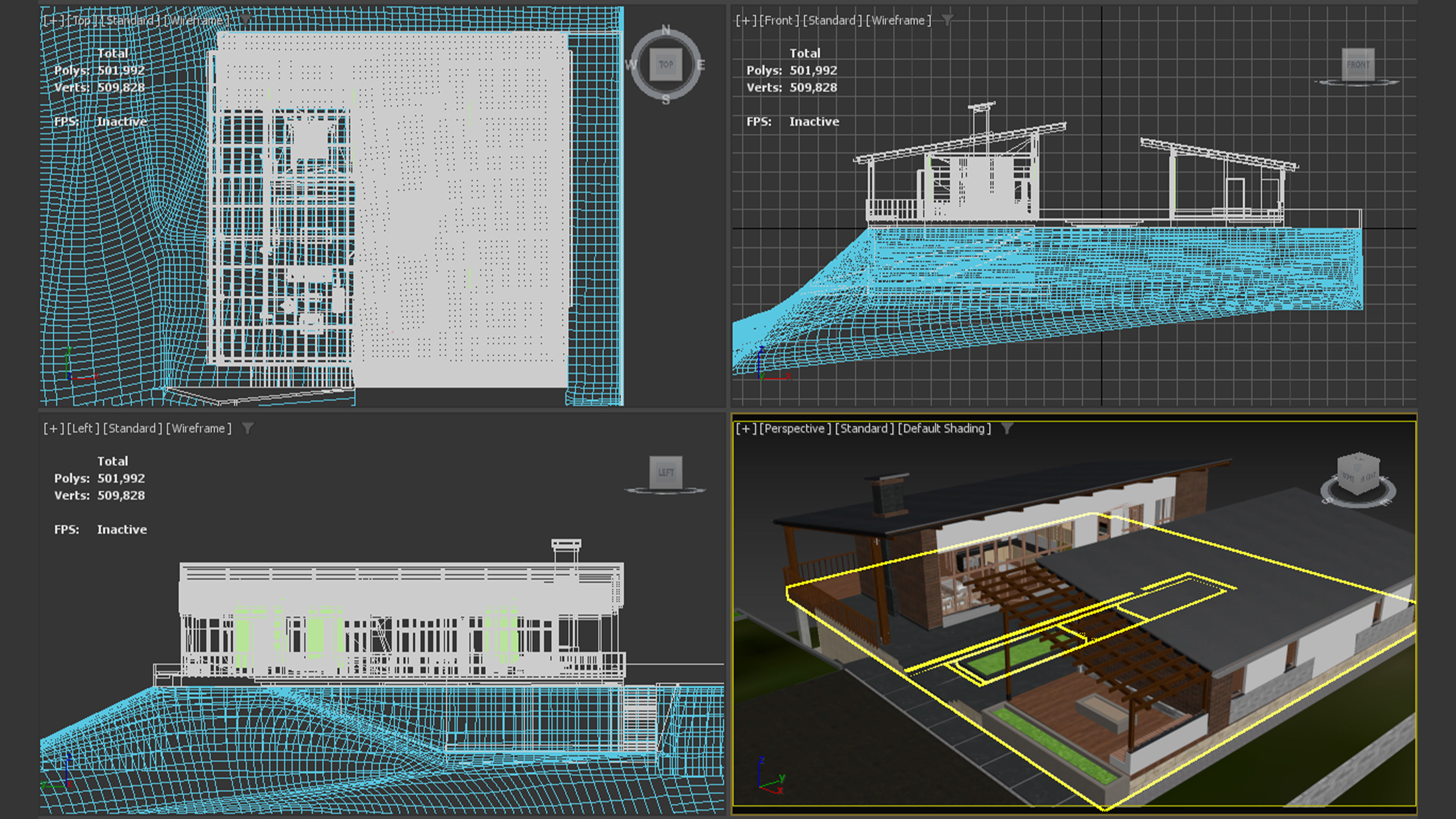 Exterior Scene Modern Architectural Design Low-poly 3D model_4
