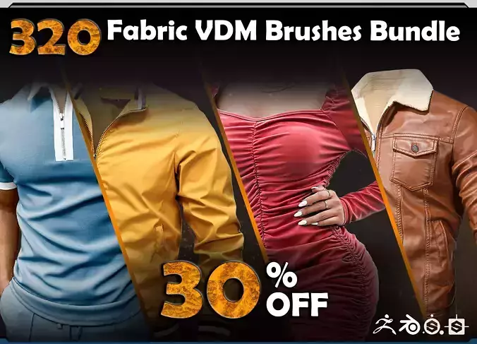 320 Fabric and Leather VDM Brushes Bundle