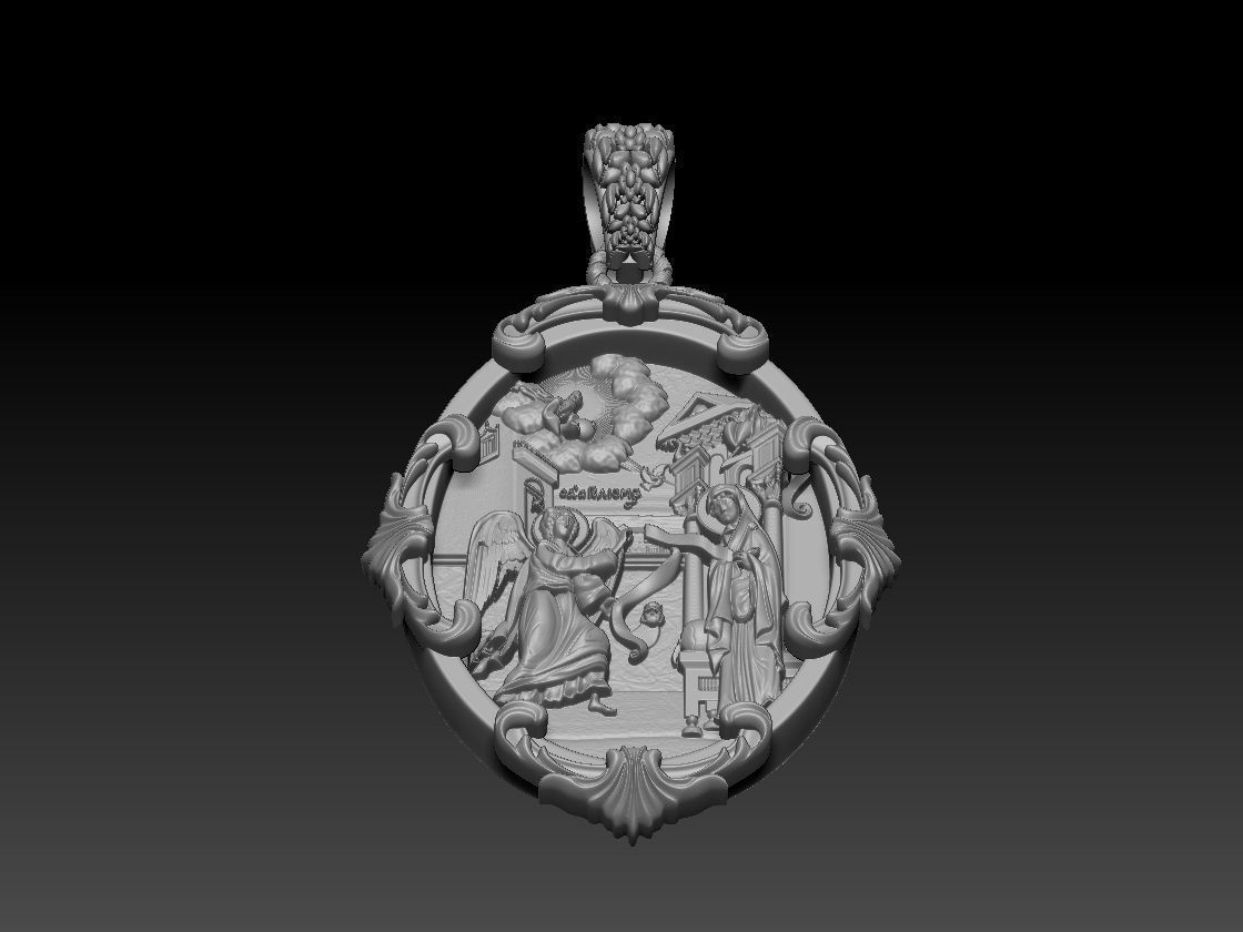 Virgin Merry with Jesus  pandant 3D print model_8