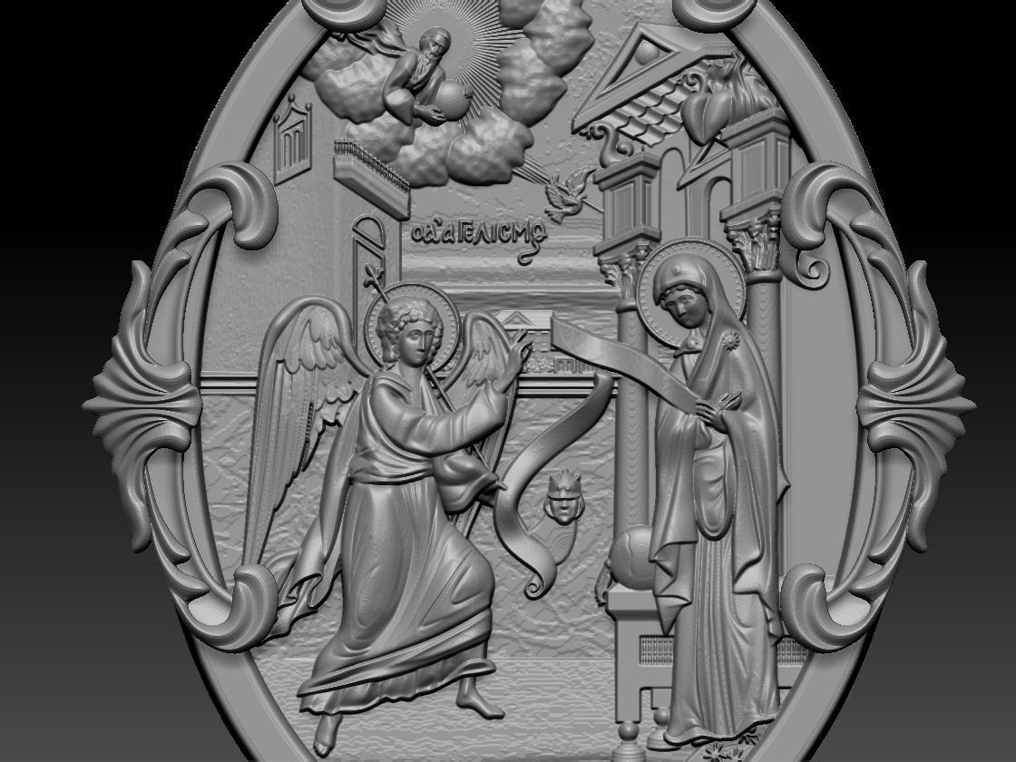 Virgin Merry with Jesus  pandant 3D print model_2