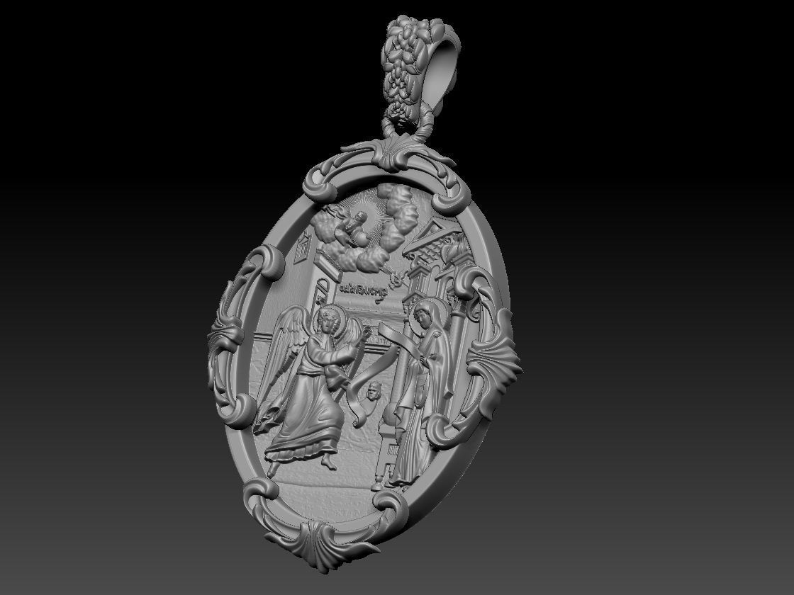 Virgin Merry with Jesus  pandant 3D print model_5