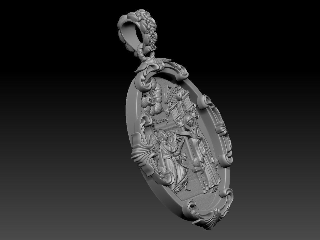 Virgin Merry with Jesus  pandant 3D print model_9