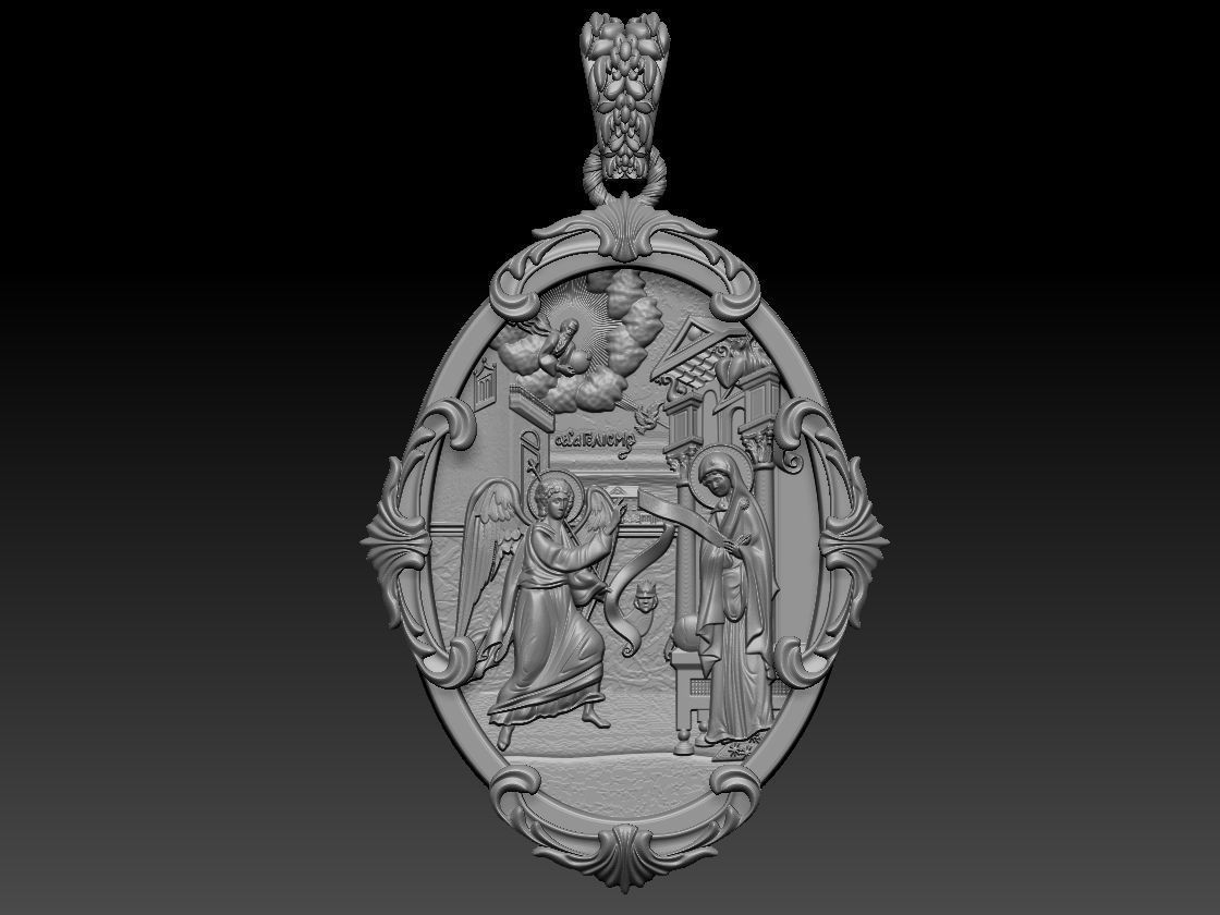 Virgin Merry with Jesus  pandant 3D print model_1