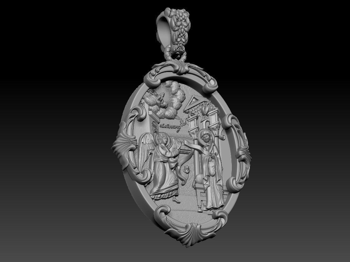 Virgin Merry with Jesus  pandant 3D print model_6