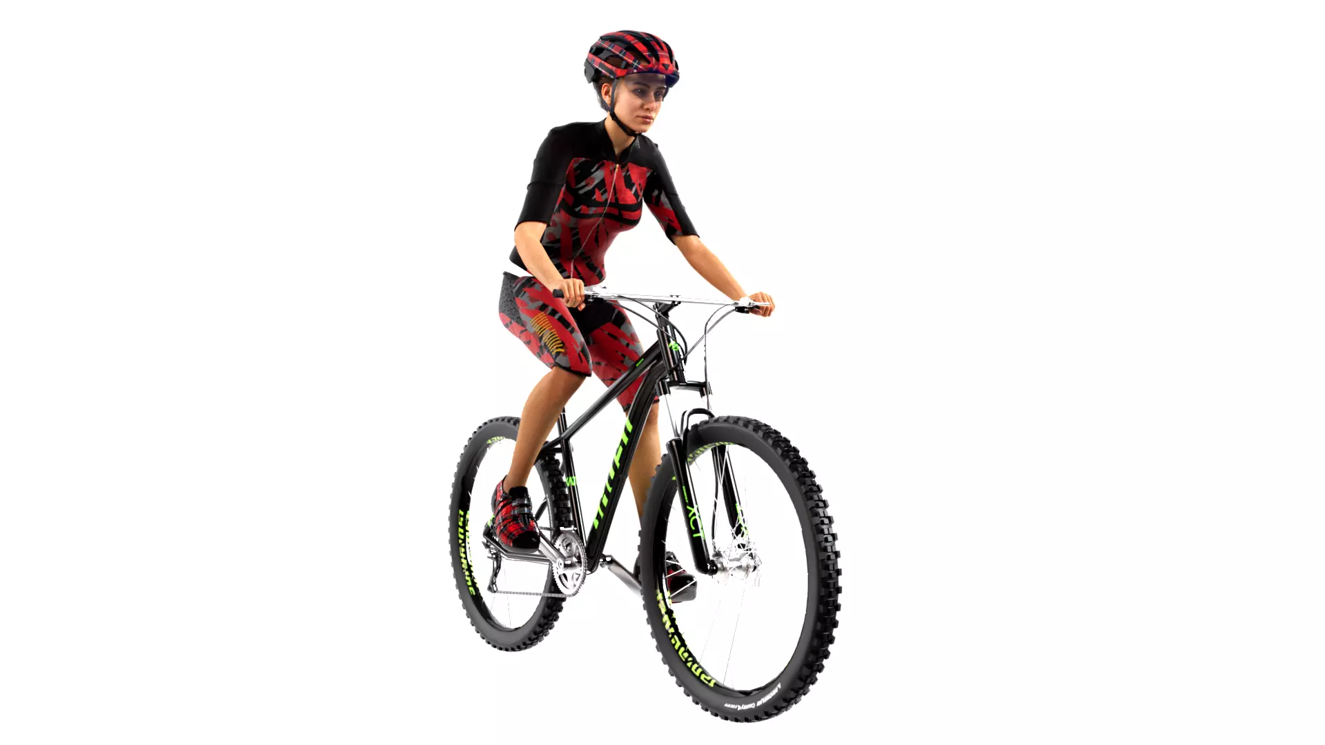 Cyclist Rigged Low-poly 3D model