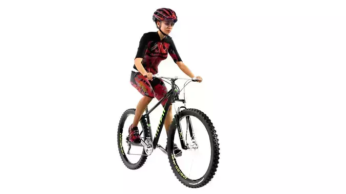 Cyclist Rigged Low-poly 3D model