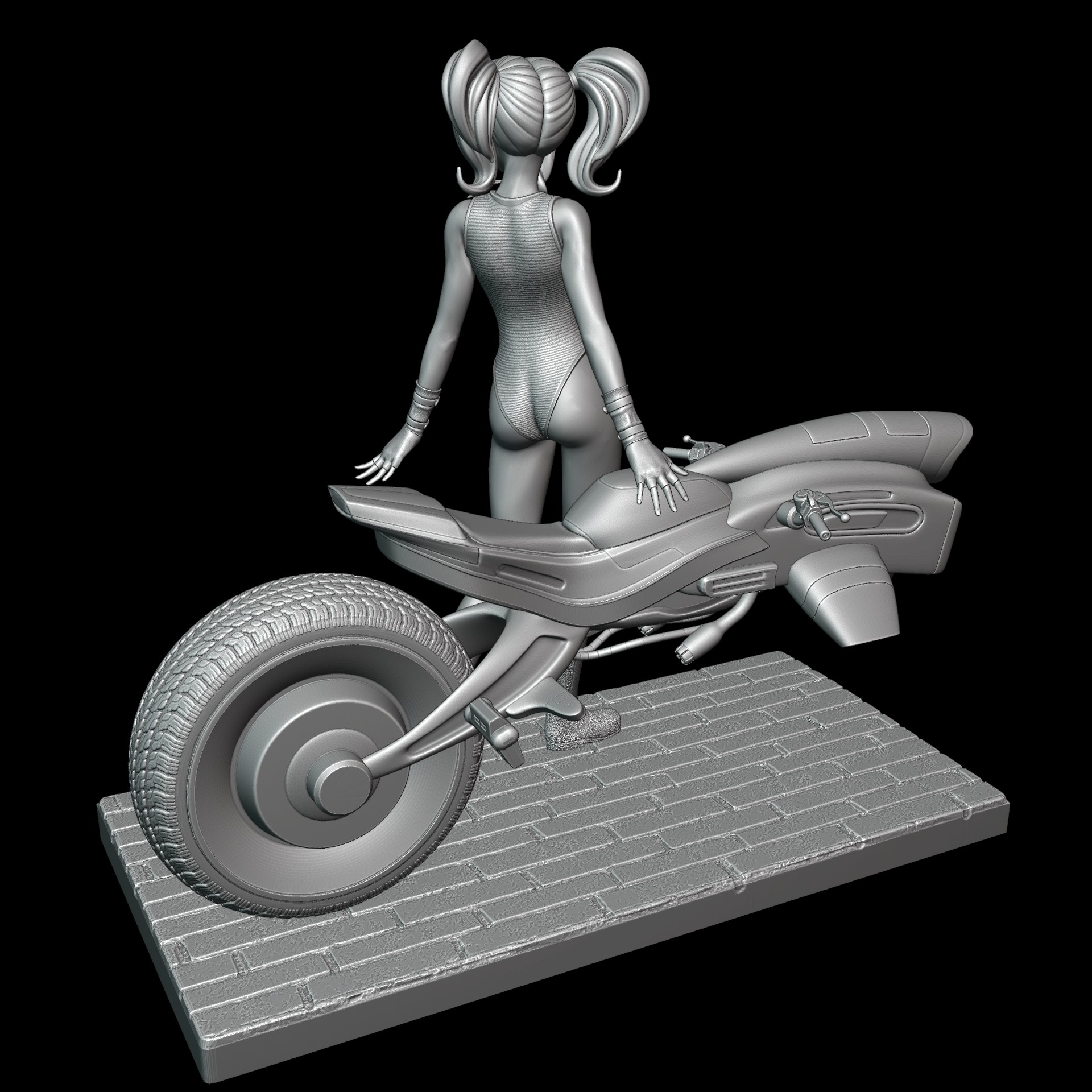 sci-fi racing girl 3D print model_4