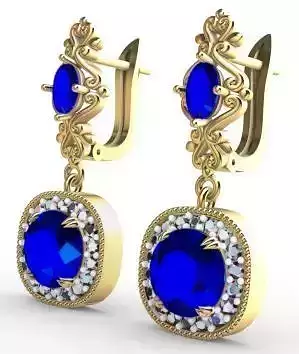 Earring Diamond 3D model Texture