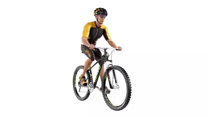 Cyclist Rigged Low-poly 3D model