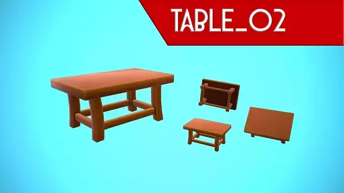FURNITURE SMALL TABLE 02 CARTOON STYLIZED Low-poly 3D model