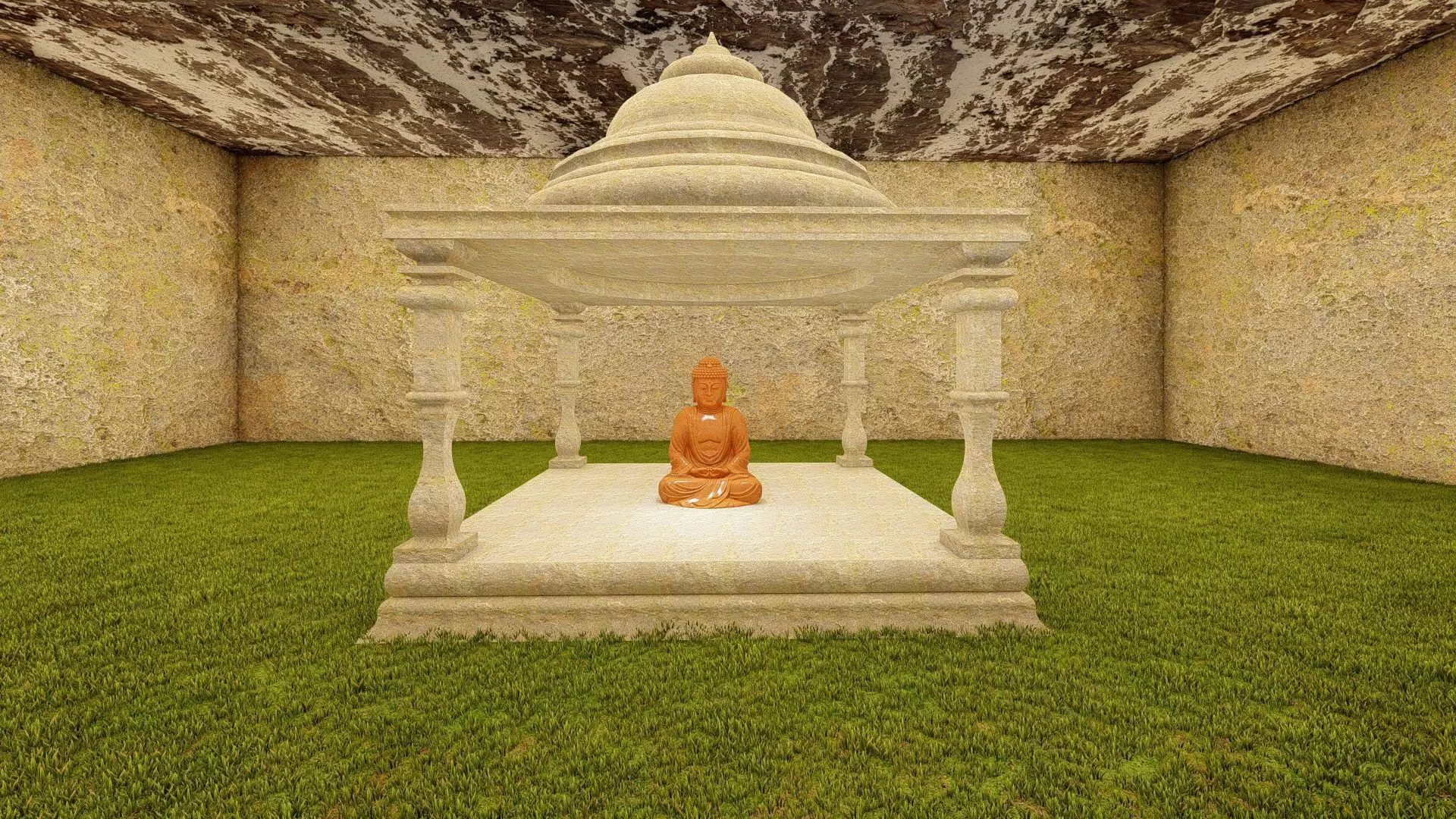 Buddha temple 3D model_0