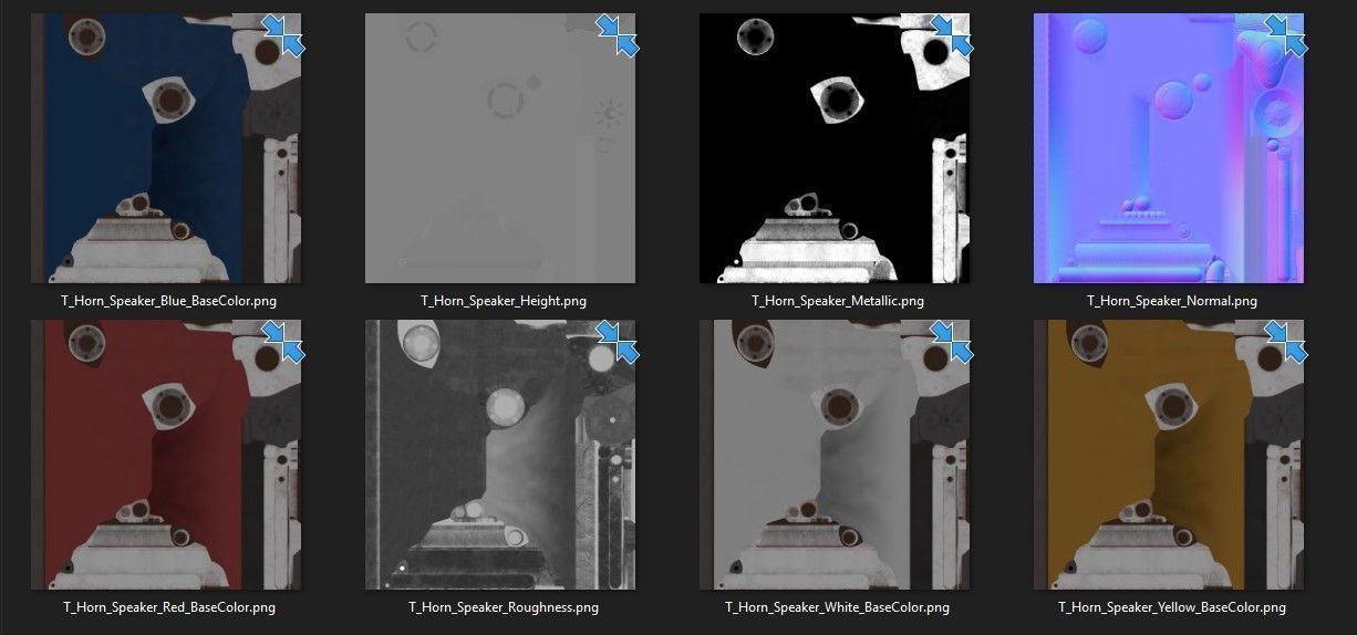 Military Horn Speaker Siren Low-poly 3D model_11