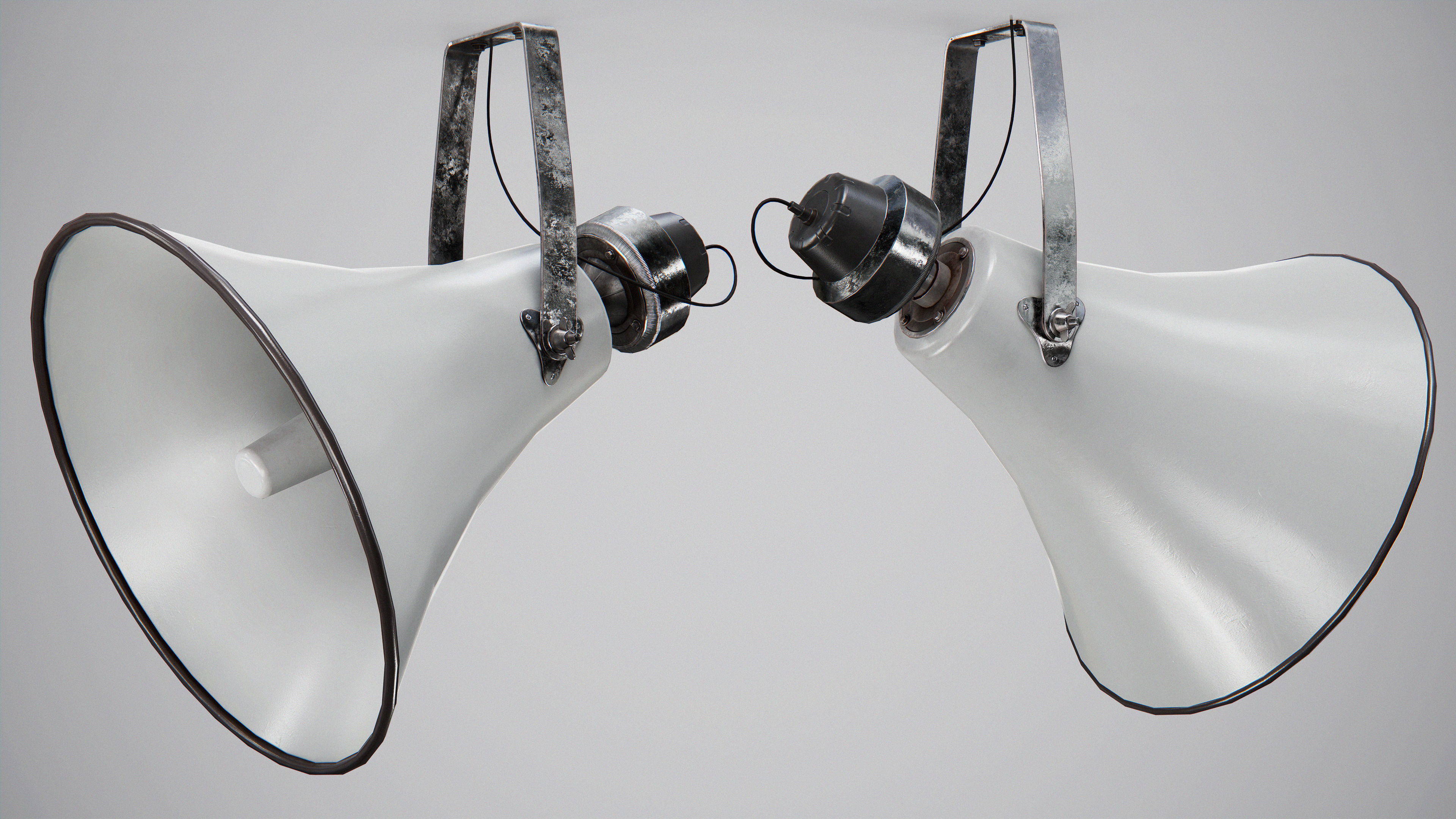 Military Horn Speaker Siren Low-poly 3D model_5