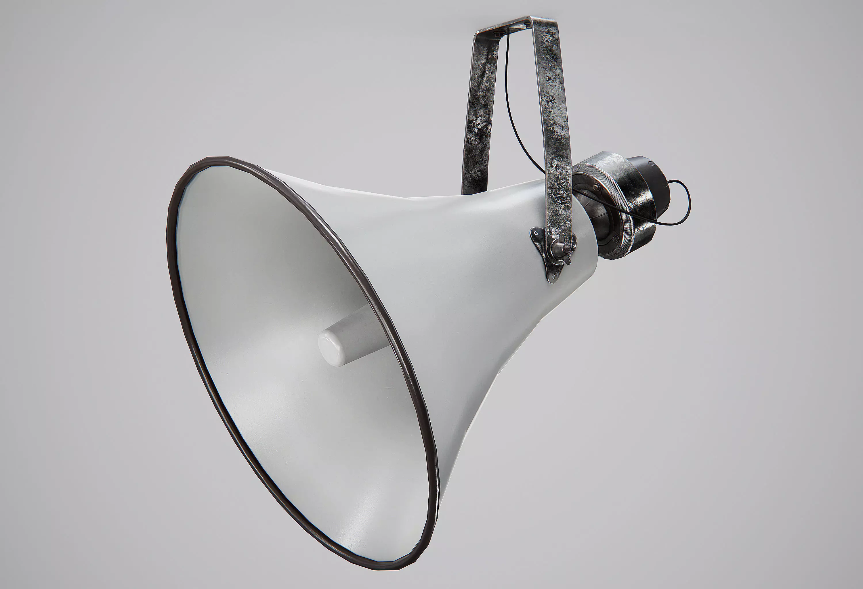 Military Horn Speaker Siren Low-poly 3D model_0