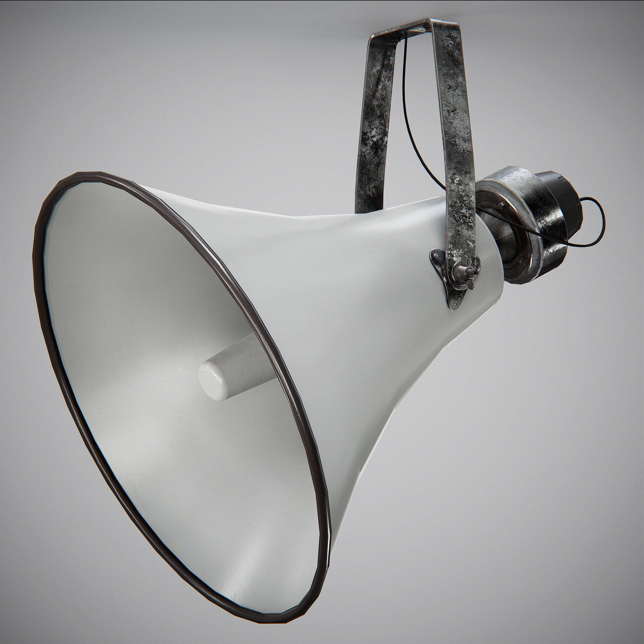 Military Horn Speaker Siren Low-poly 3D model_3