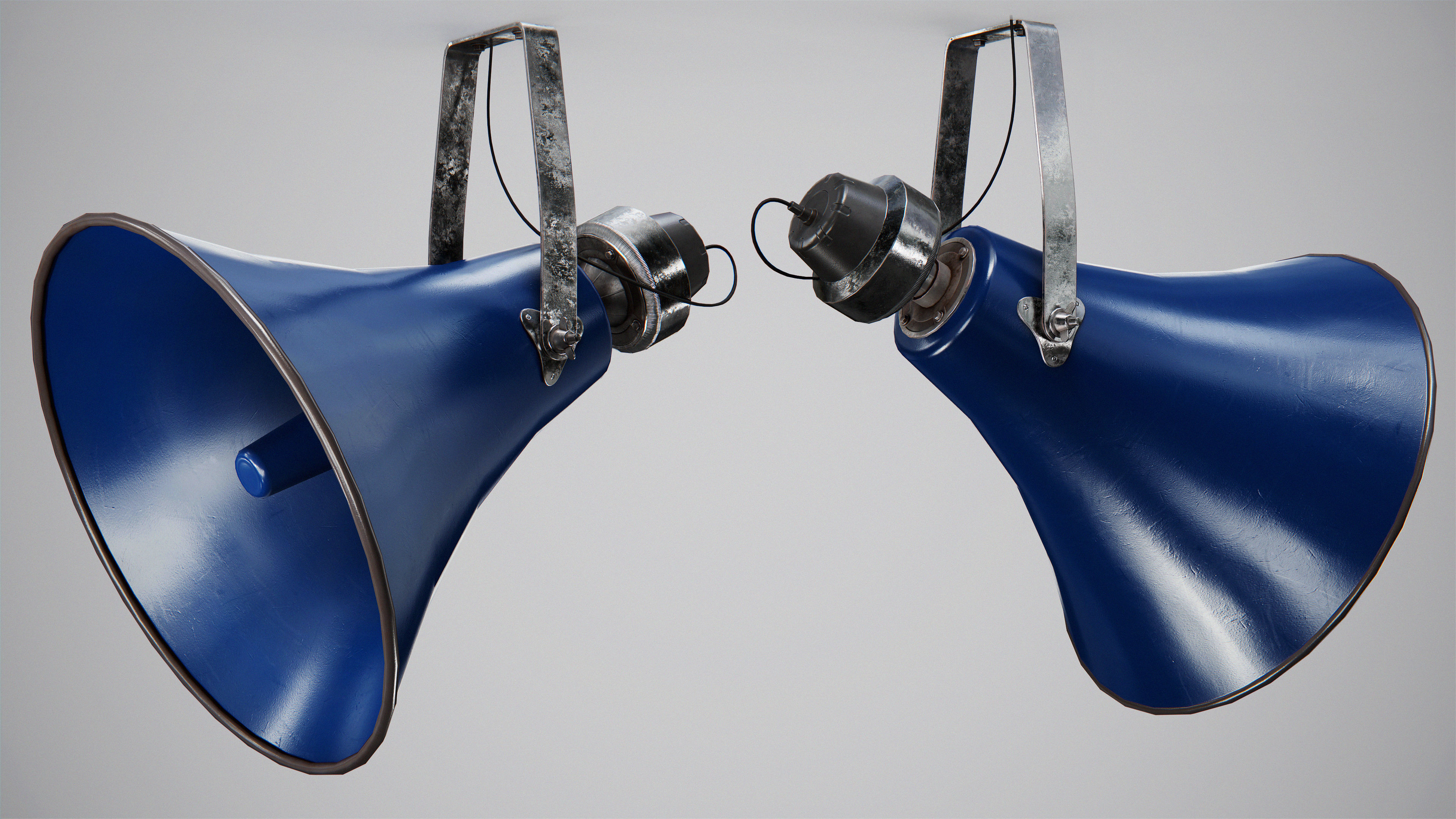 Military Horn Speaker Siren Low-poly 3D model_8