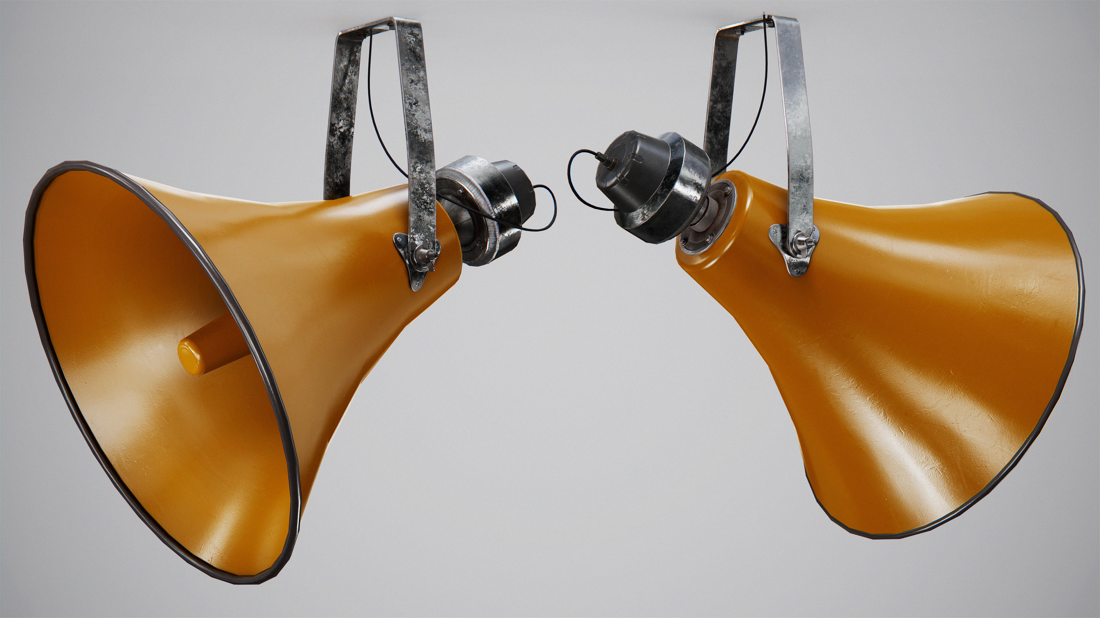 Military Horn Speaker Siren Low-poly 3D model_6