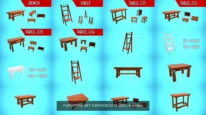 FURNITURE SET CARTOON STYLIZED