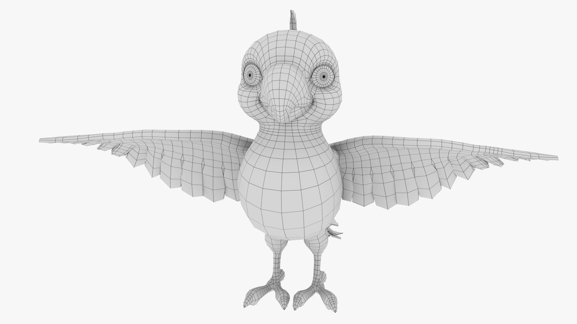Cartoon Parrot Low-poly 3D model_18