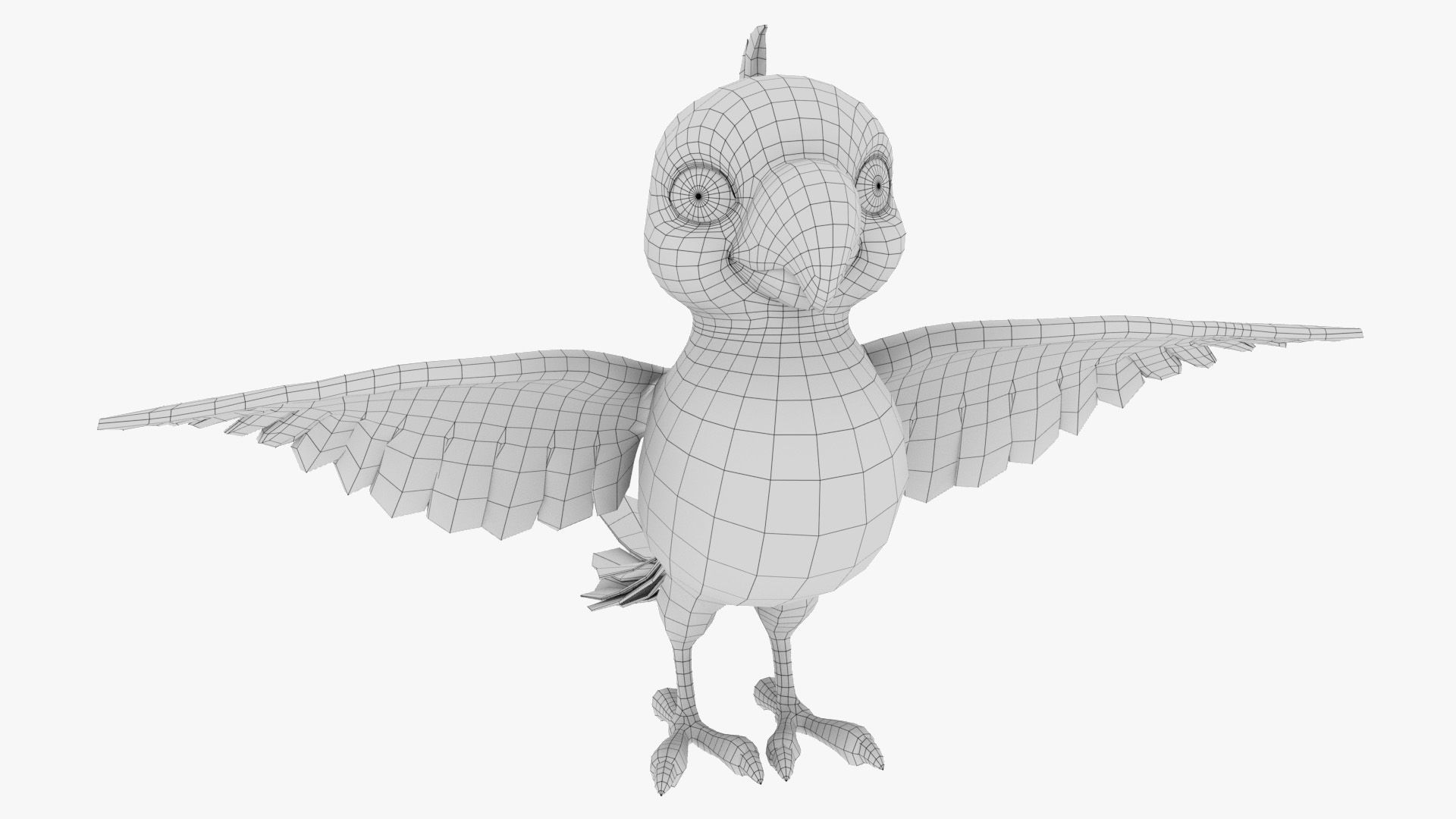 Cartoon Parrot Low-poly 3D model_11