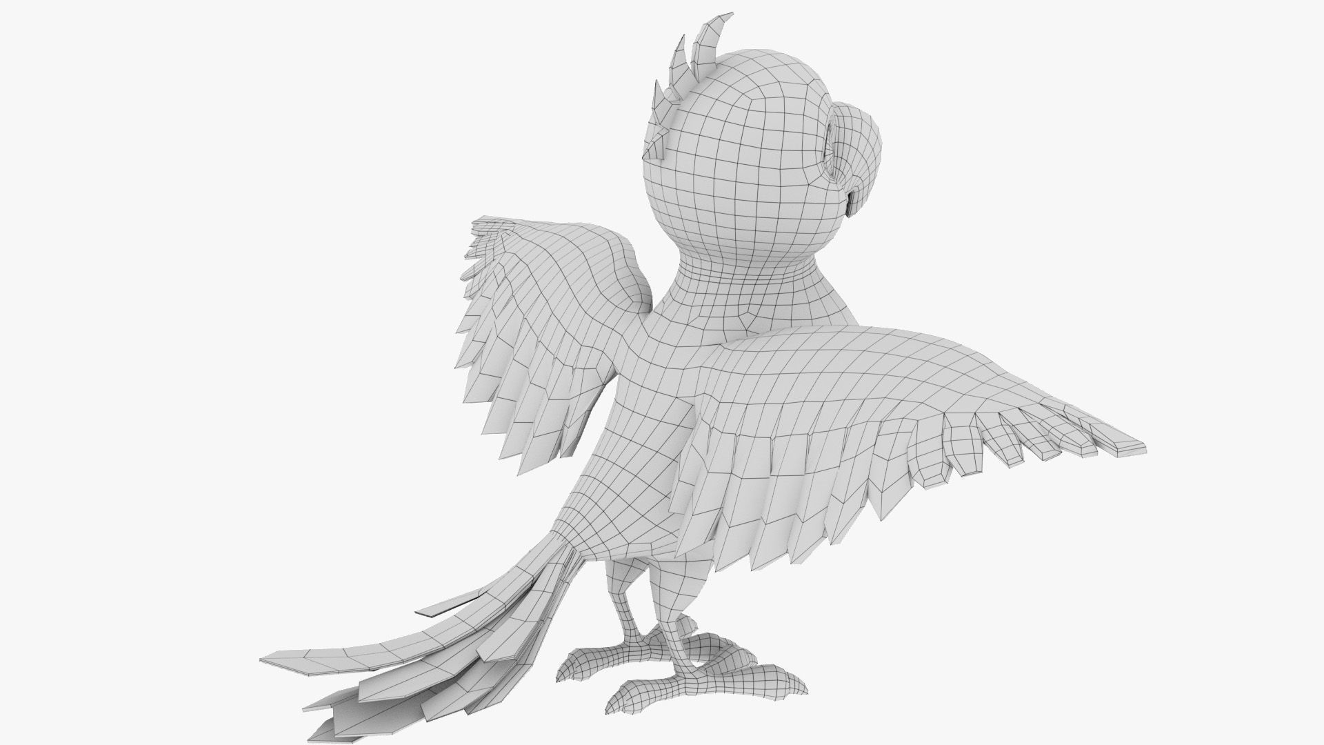 Cartoon Parrot Low-poly 3D model_13
