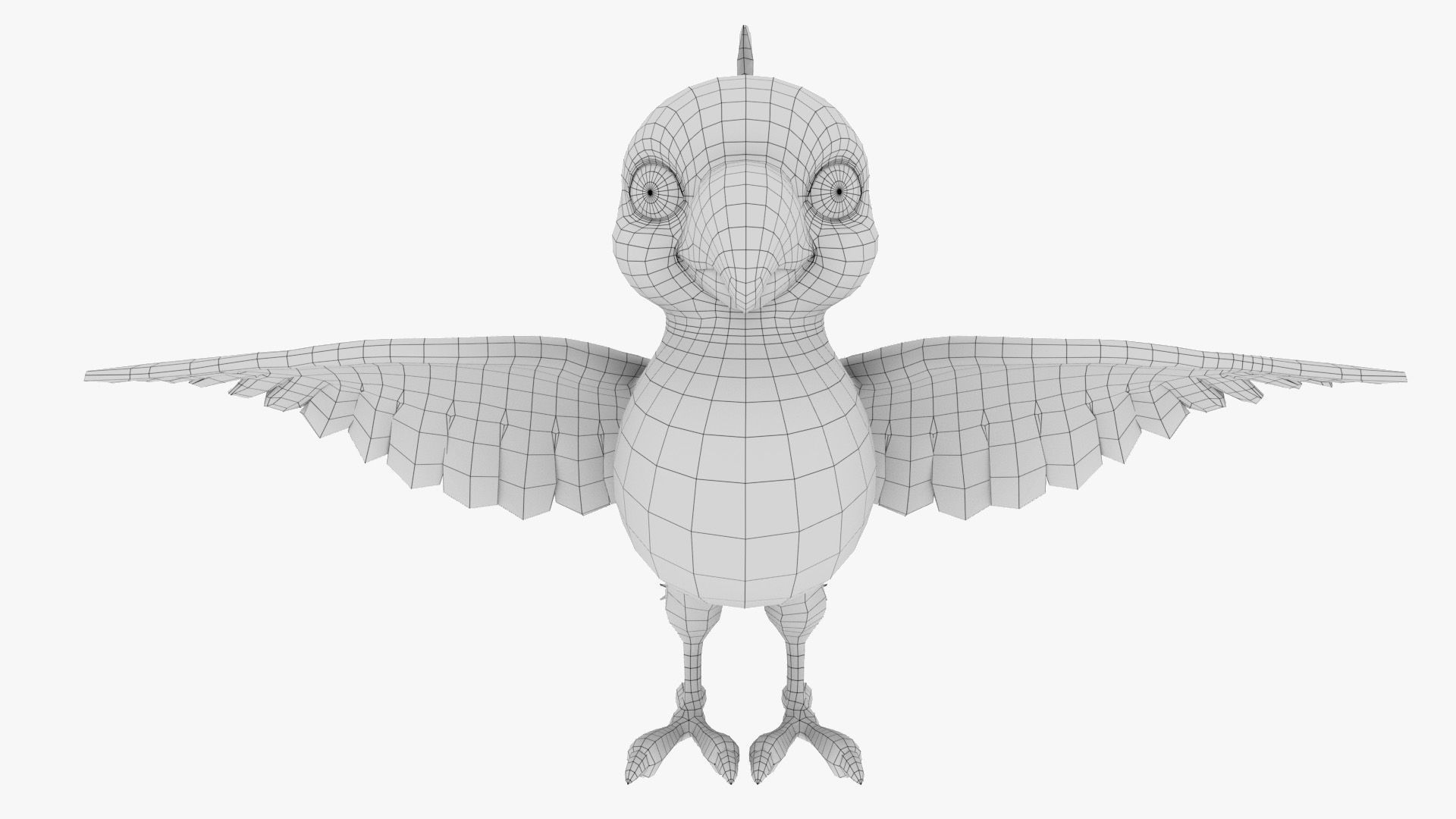 Cartoon Parrot Low-poly 3D model_10