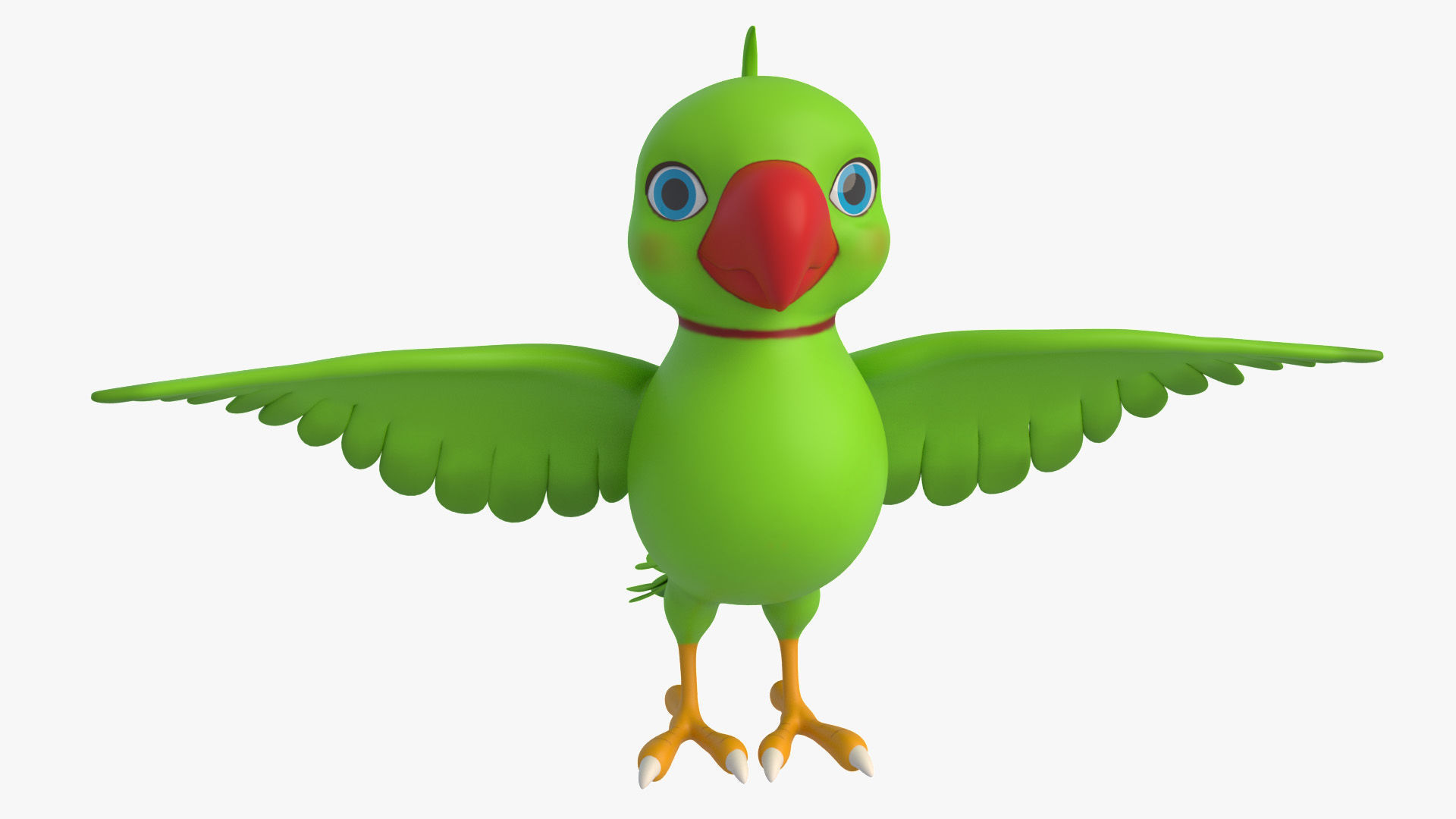 Cartoon Parrot Low-poly 3D model_1