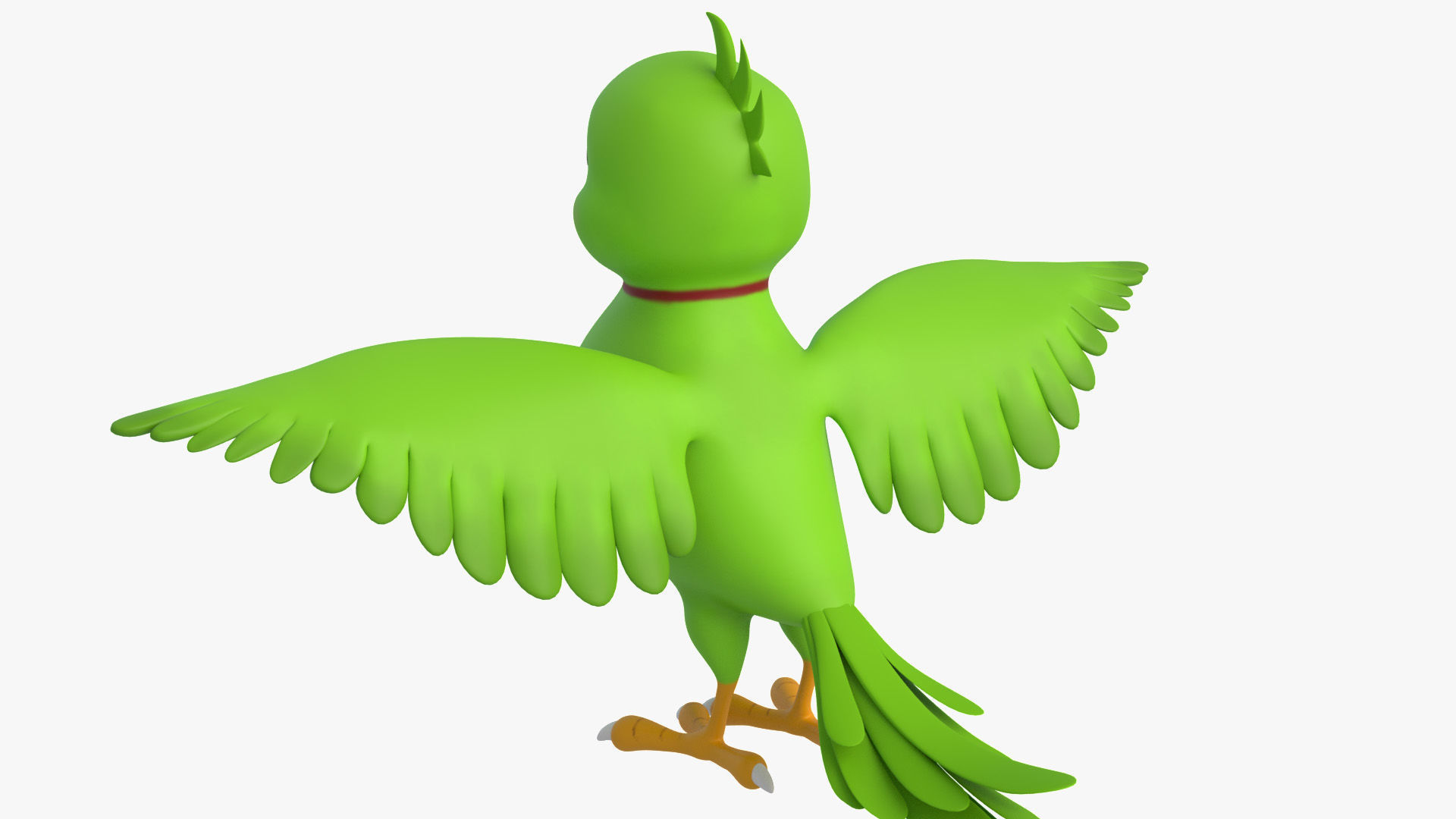 Cartoon Parrot Low-poly 3D model_6