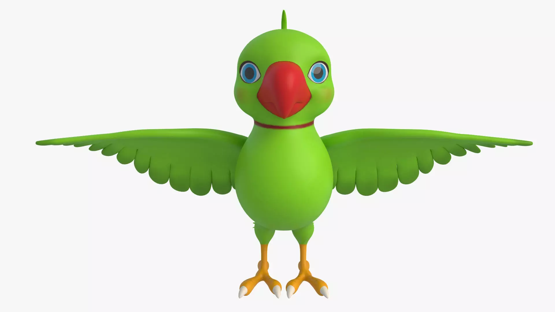 Cartoon Parrot Low-poly 3D model_0