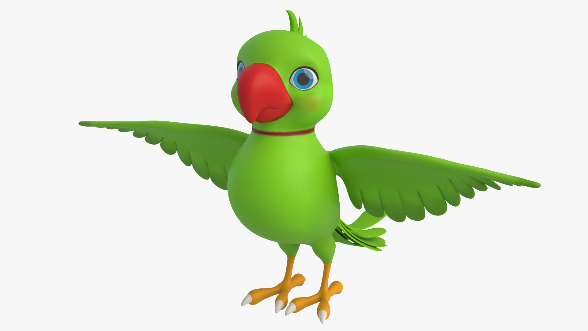 Cartoon Parrot Low-poly 3D model_8