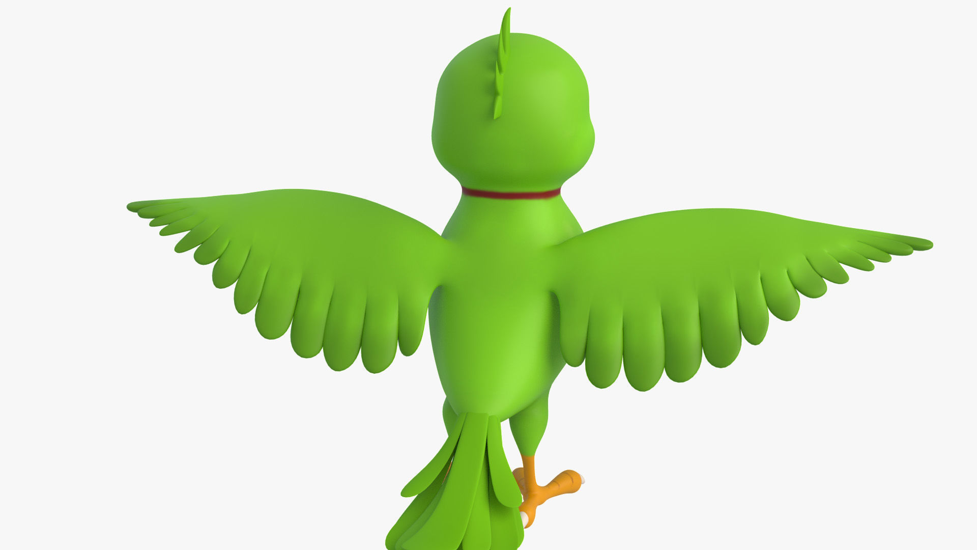 Cartoon Parrot Low-poly 3D model_5