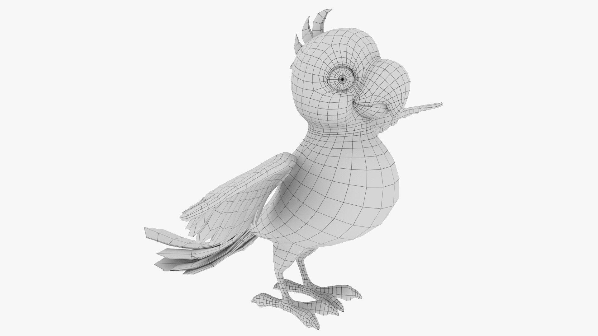 Cartoon Parrot Low-poly 3D model_12