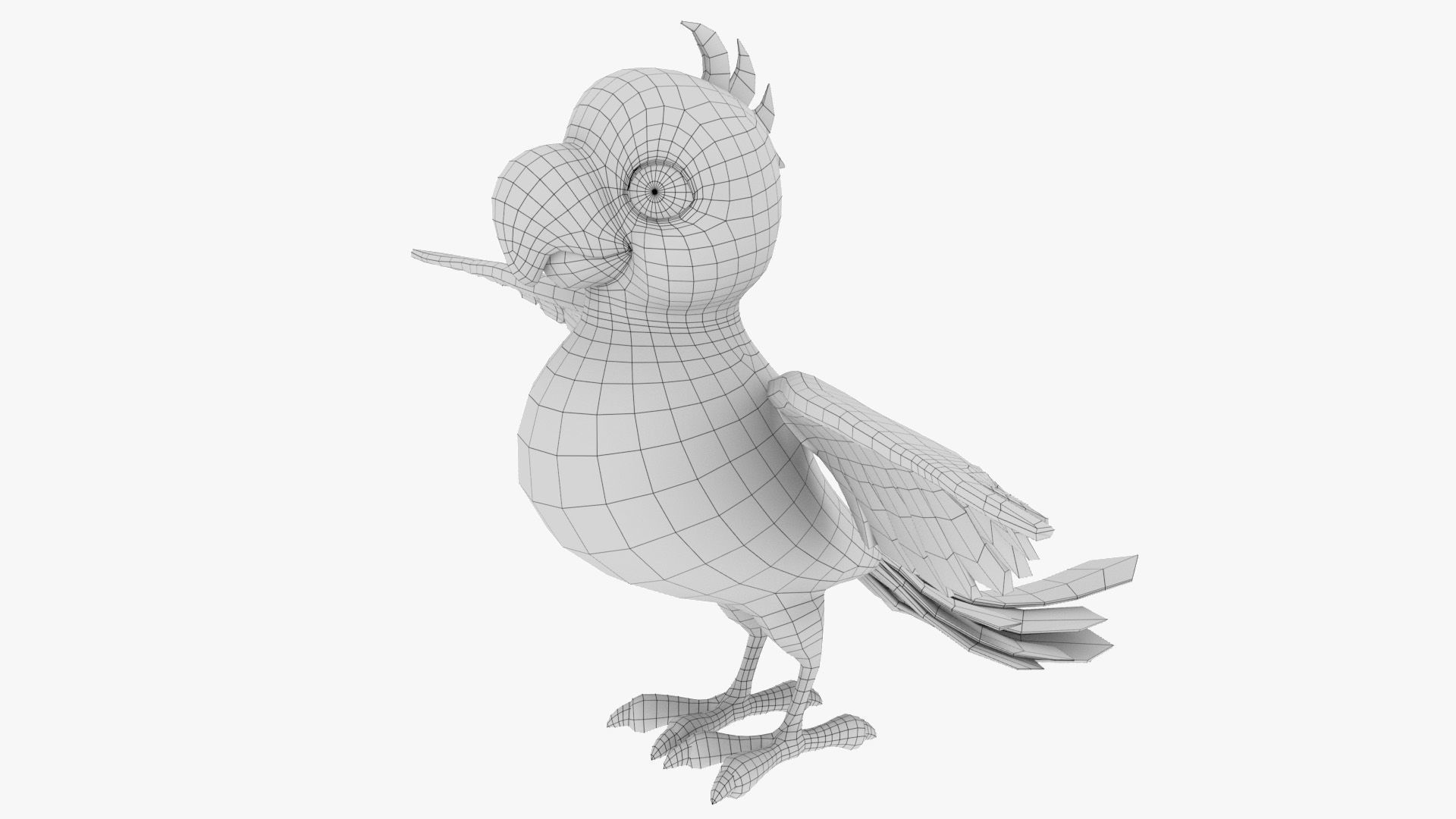 Cartoon Parrot Low-poly 3D model_16