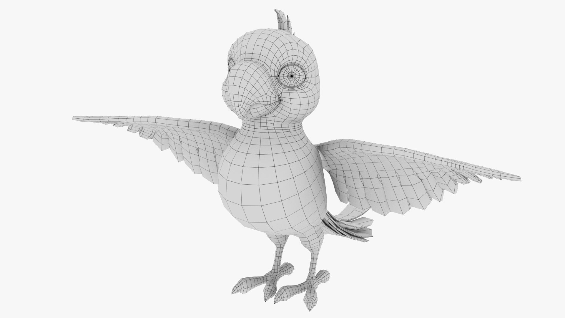 Cartoon Parrot Low-poly 3D model_17