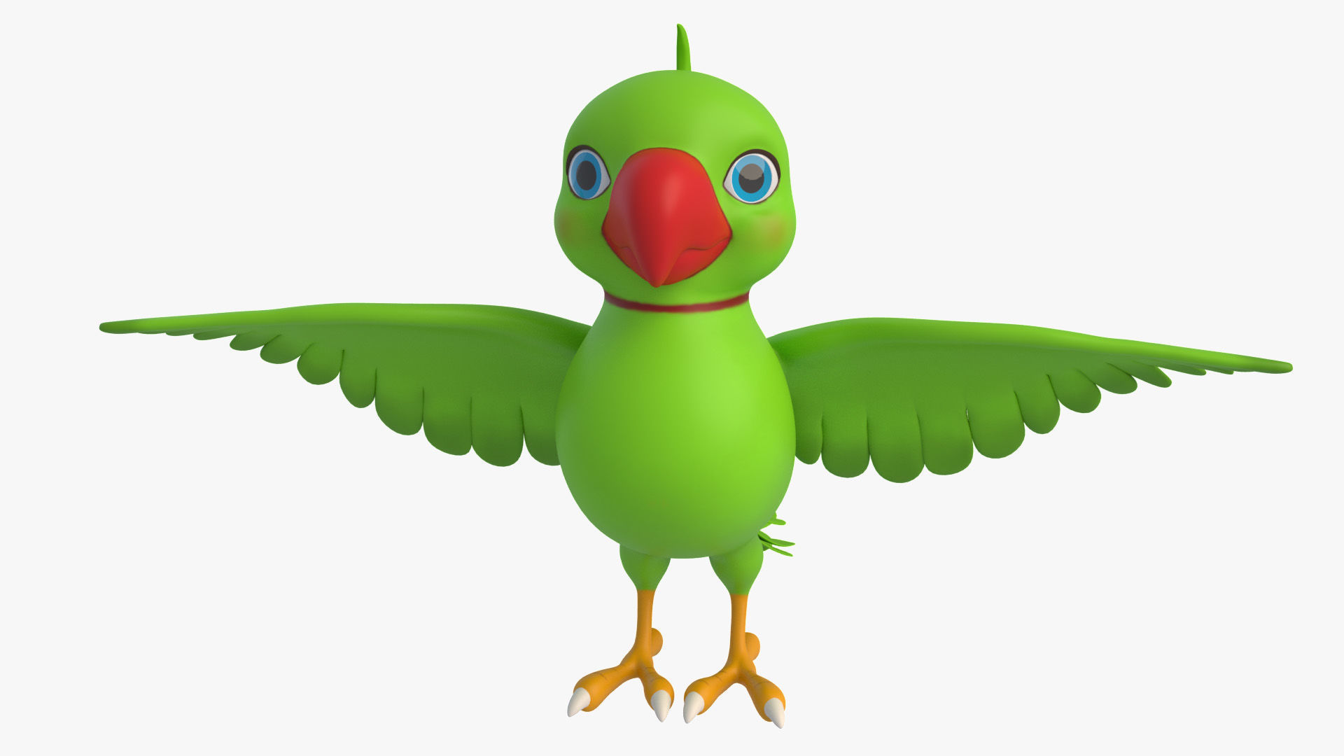 Cartoon Parrot Low-poly 3D model_9