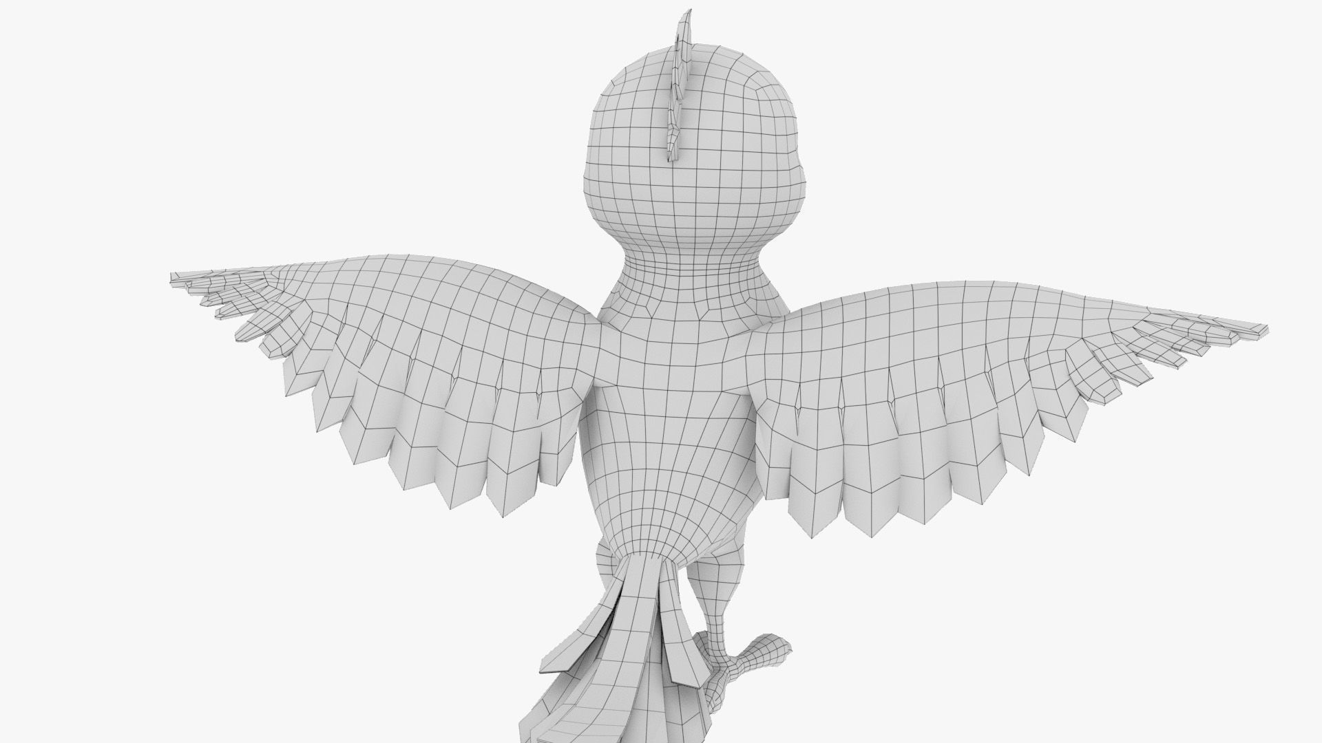 Cartoon Parrot Low-poly 3D model_14