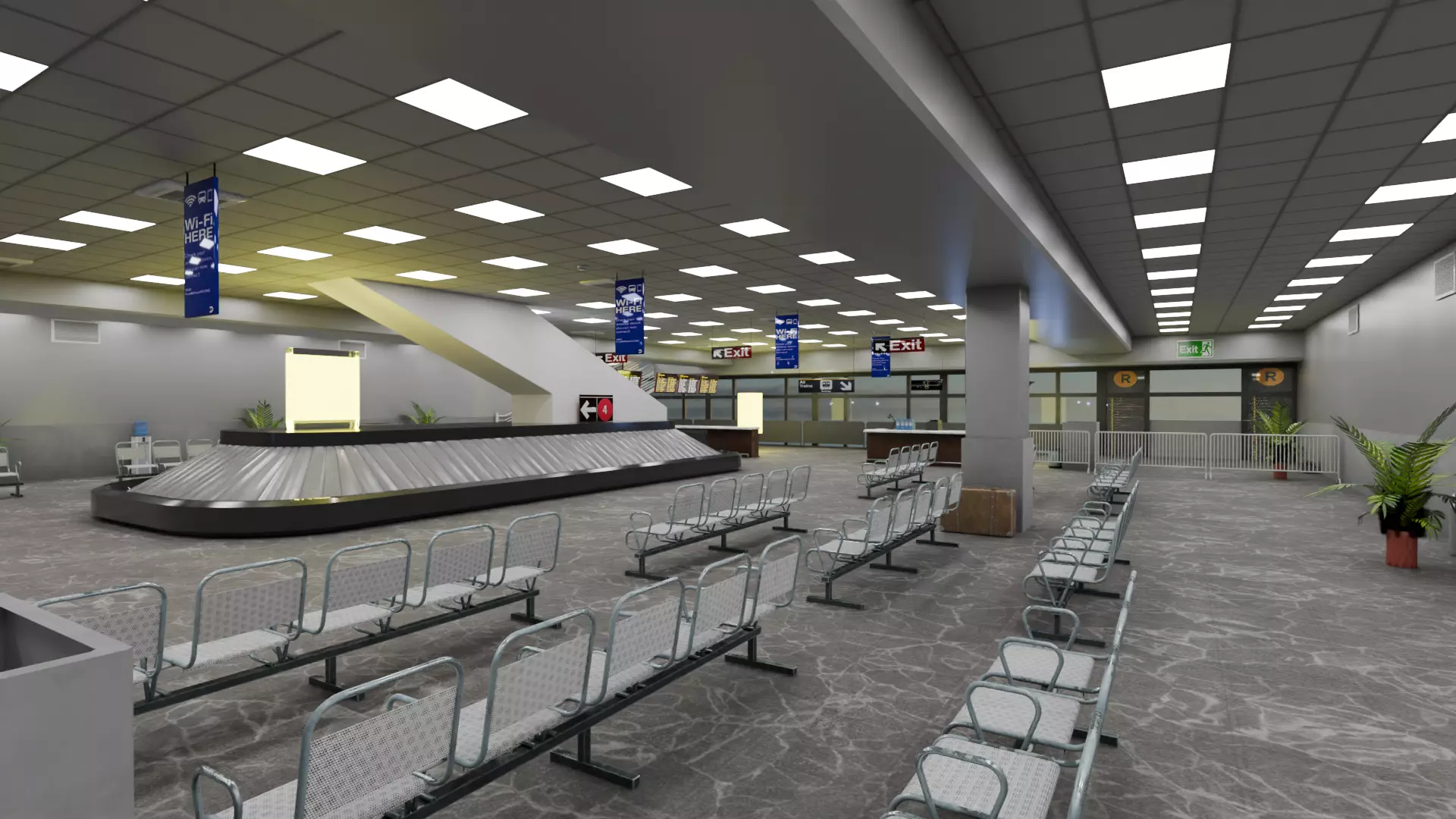 Airport from inside -BaggageClaim 3D model_0