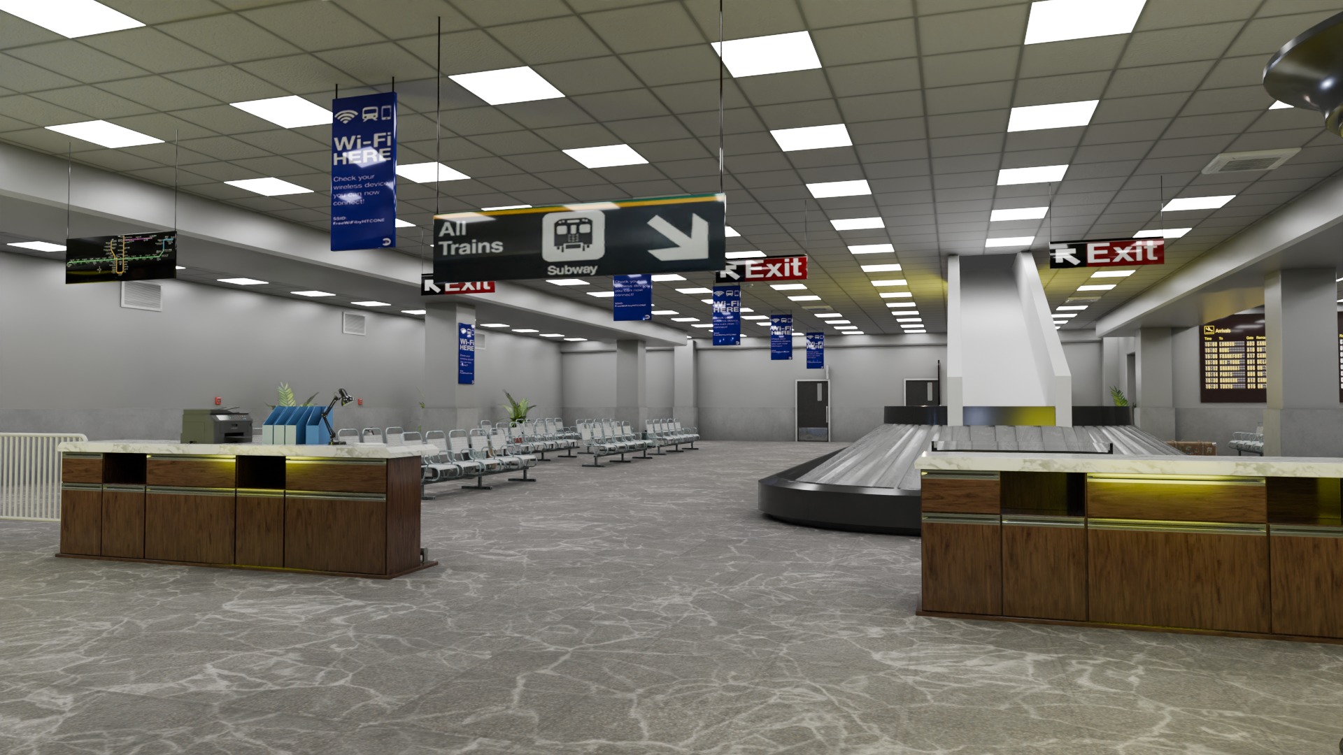 Airport from inside -BaggageClaim 3D model_1