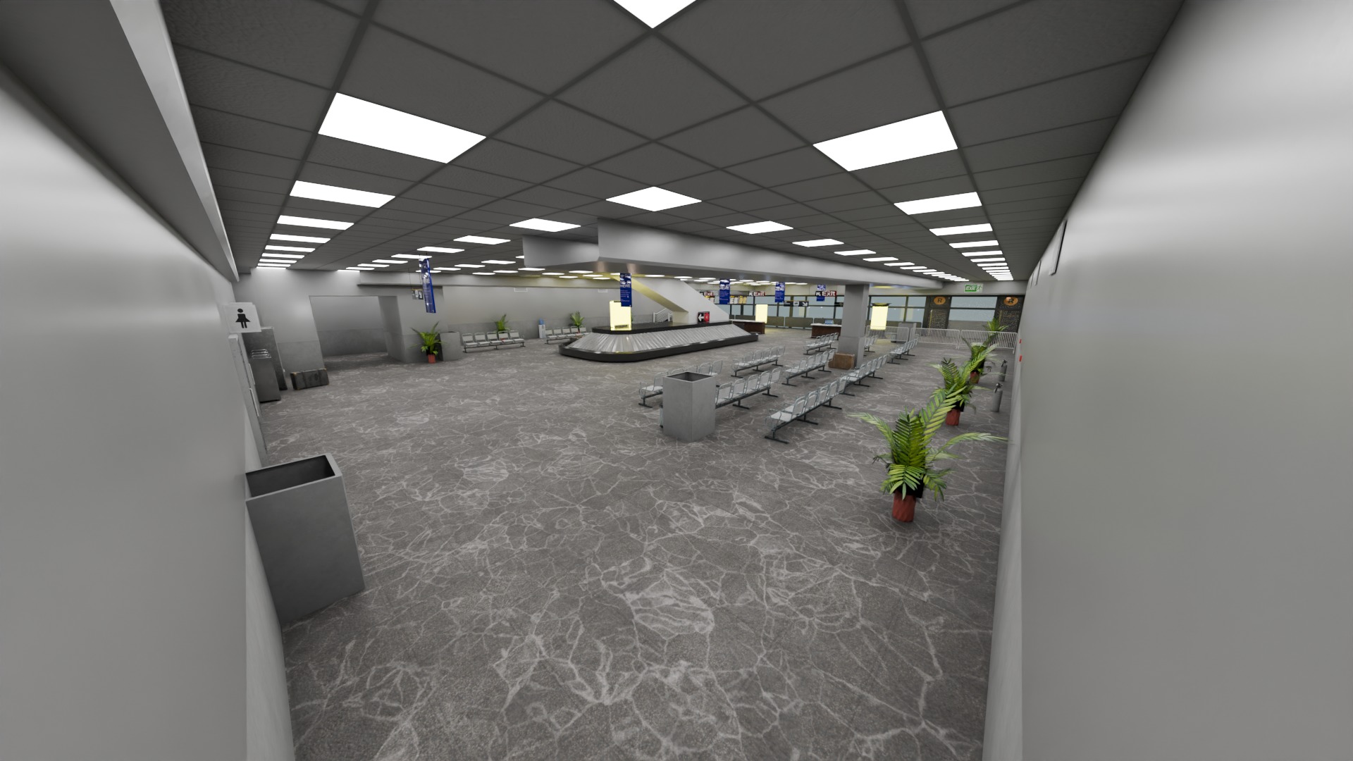 Airport from inside -BaggageClaim 3D model_2