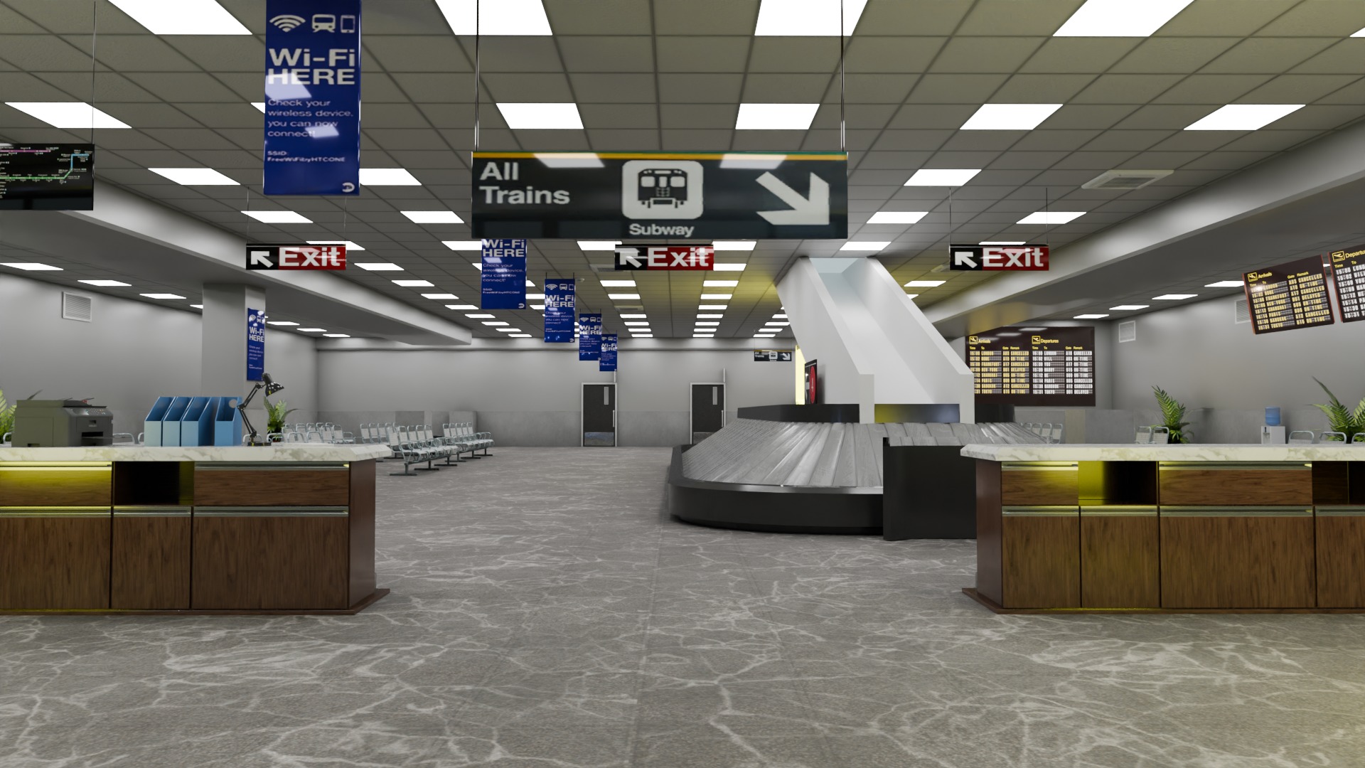 Airport from inside -BaggageClaim 3D model_7