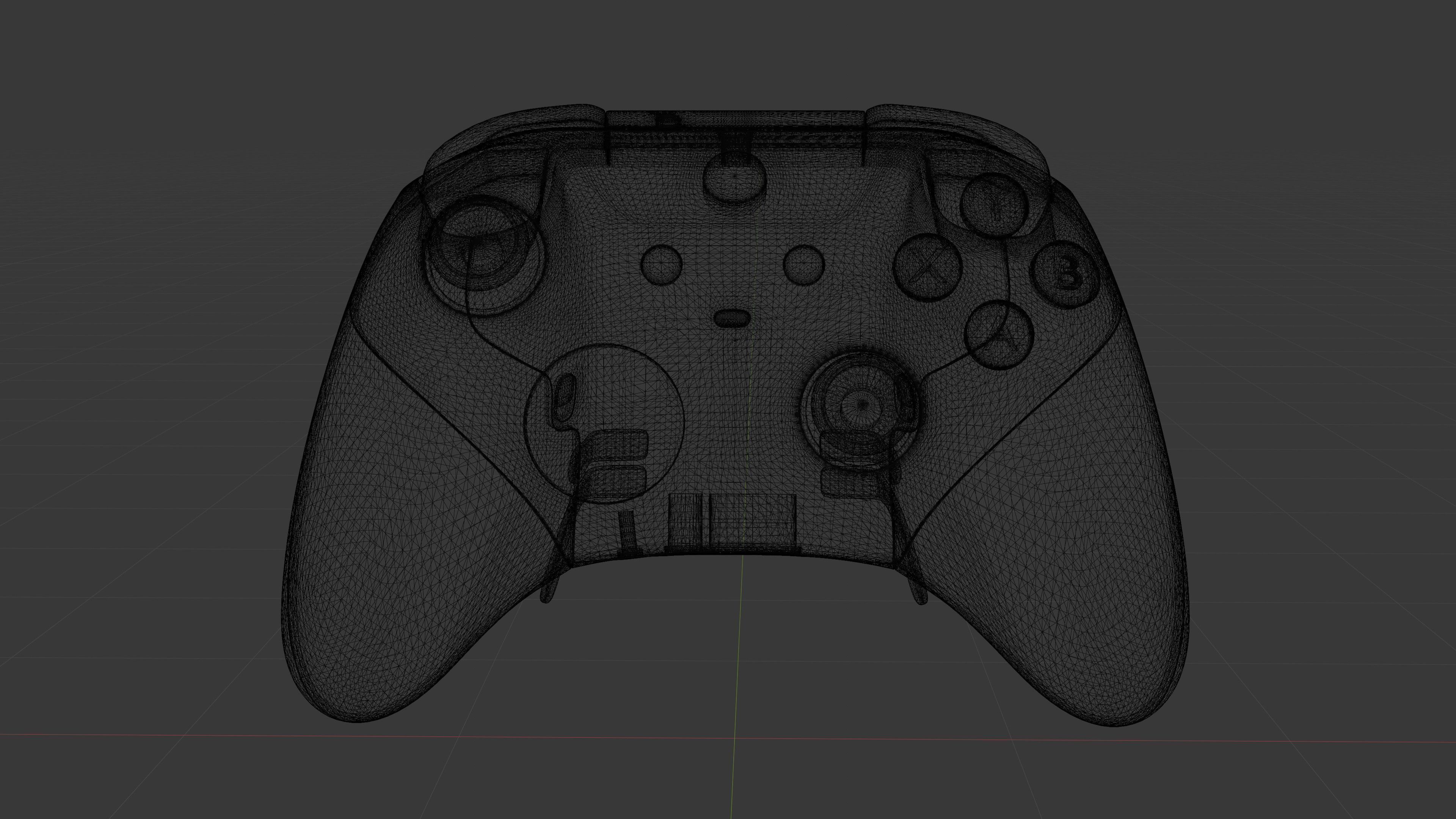 Controle Xbox Elite pro Low-poly 3D model_4