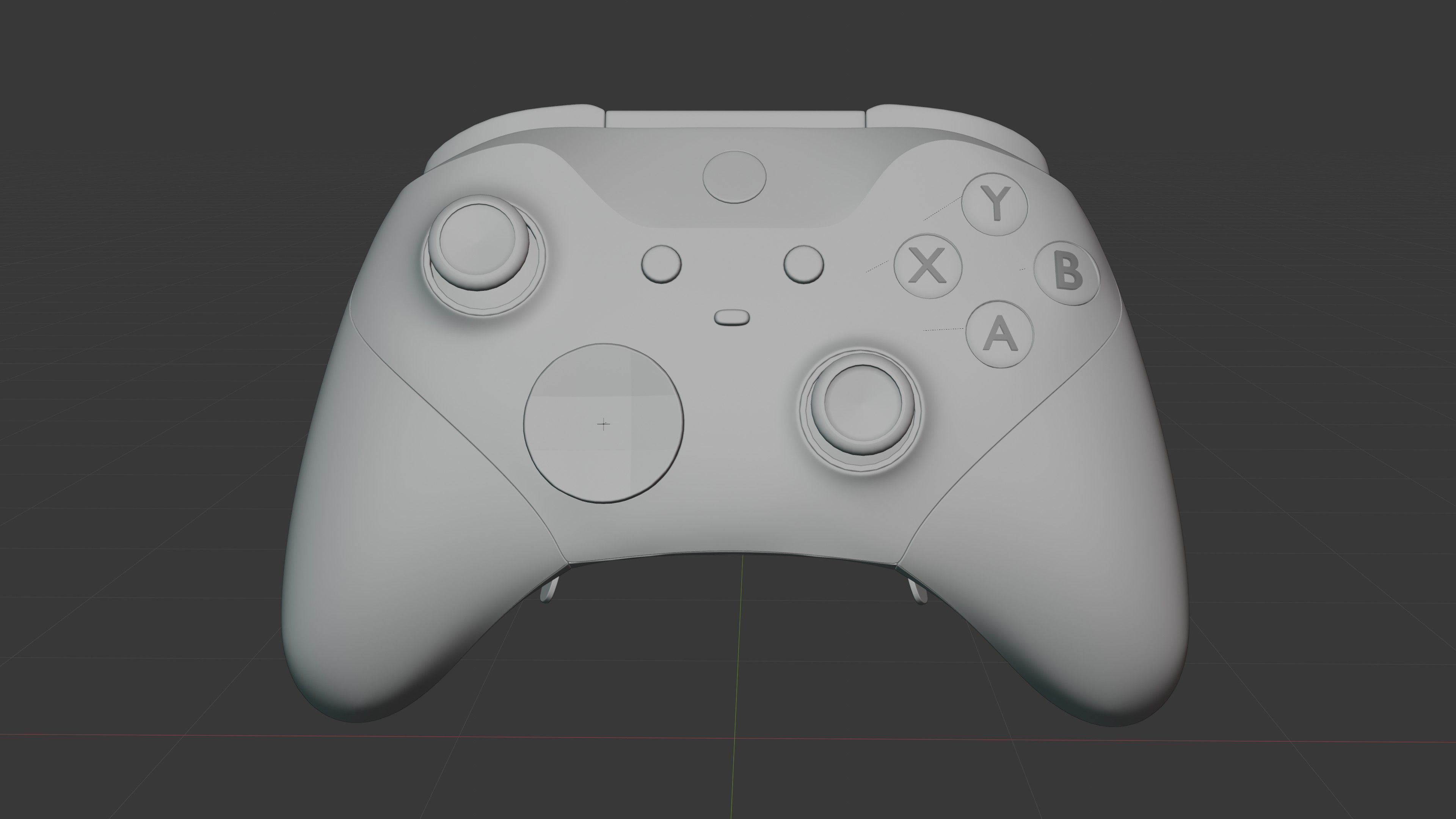 Controle Xbox Elite pro Low-poly 3D model_2