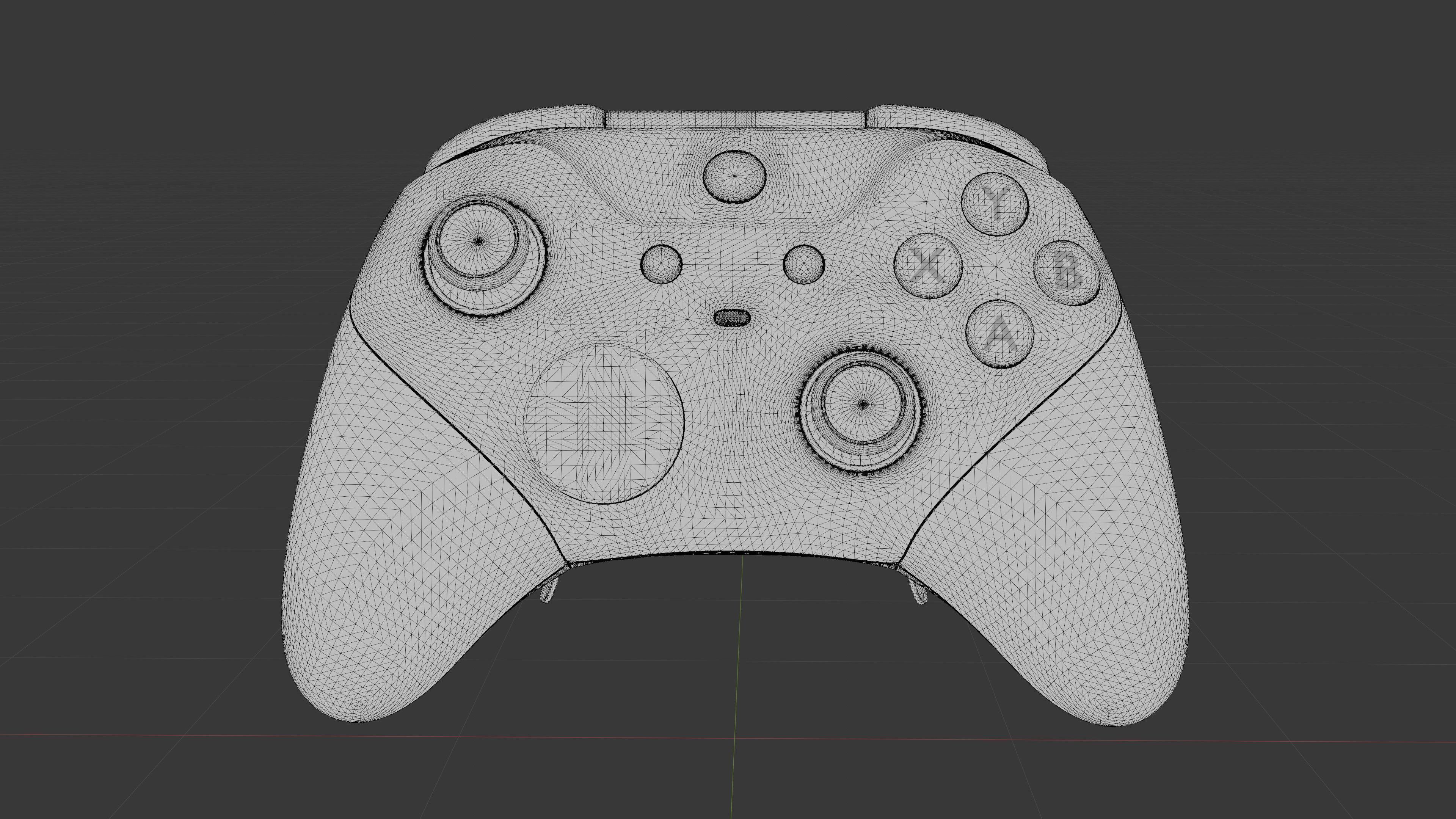 Controle Xbox Elite pro Low-poly 3D model_3