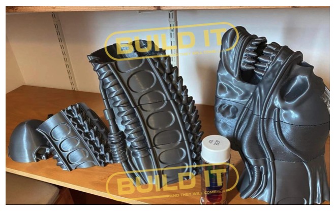 Alien full size bust stl  3D print model_3