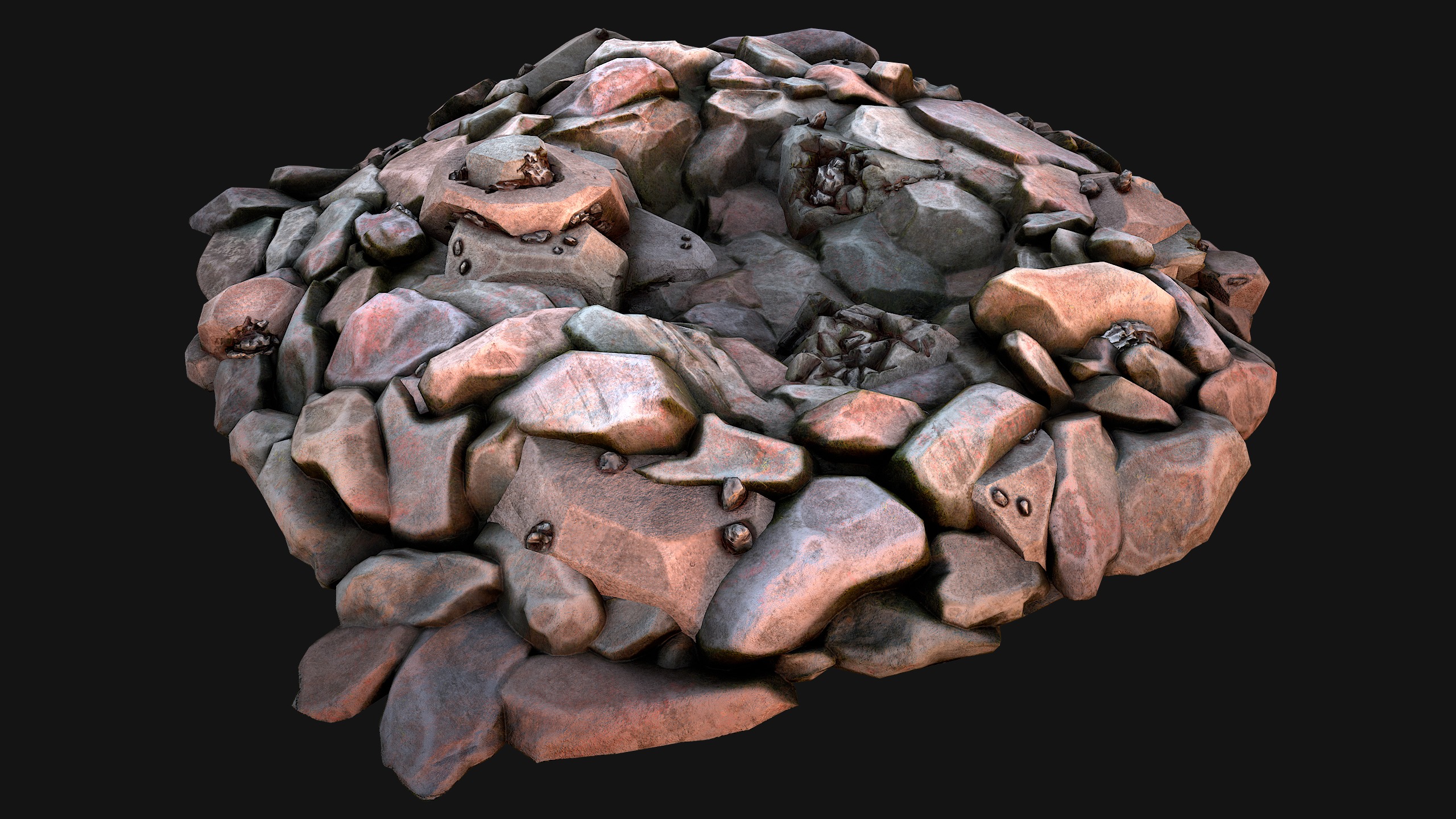 Iron Metal Ore Minerals Low-poly 3D model_5