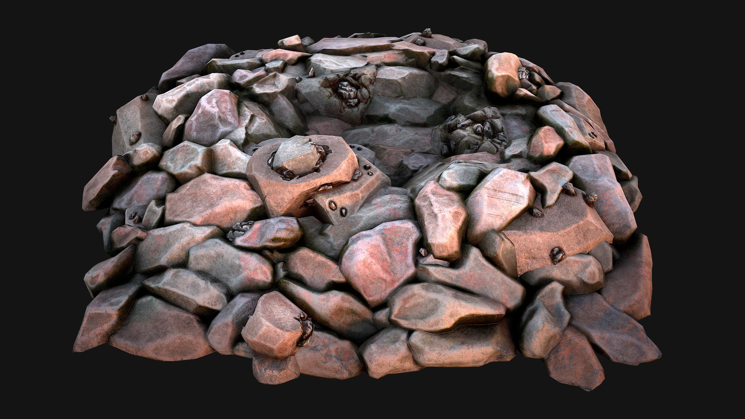 Iron Metal Ore Minerals Low-poly 3D model_3